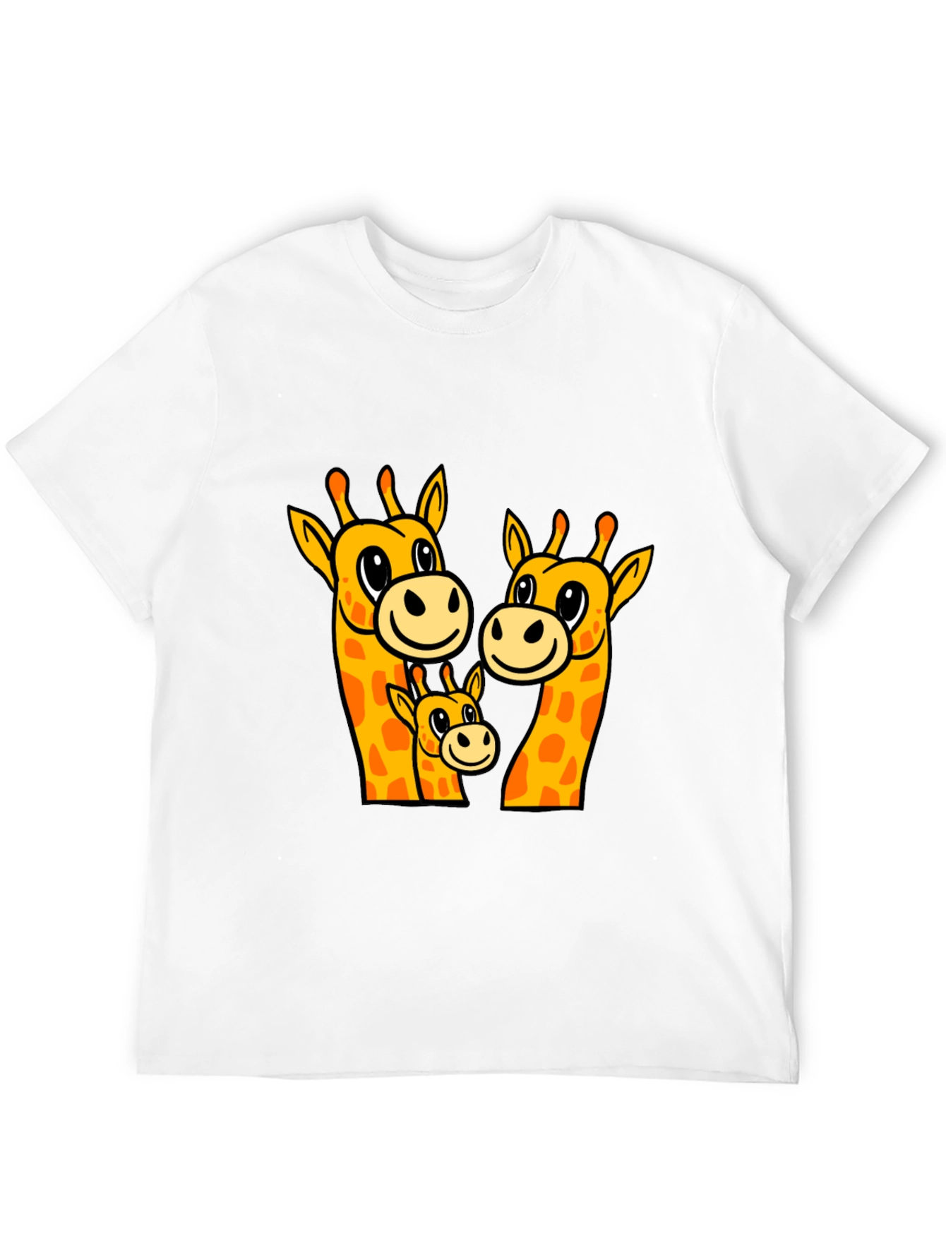 Black Giraffe Family Graphic Tee - Black Cotton Comfort view 12