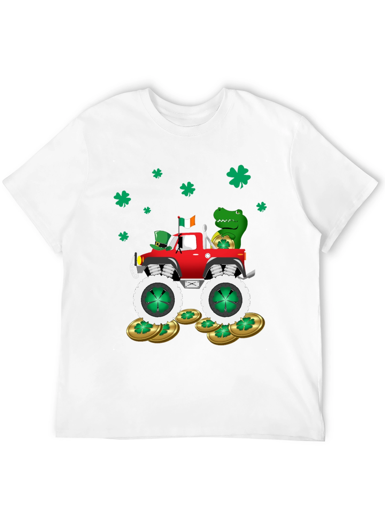 Black St. Patrick's Day Monster Truck T-Shirt view 12