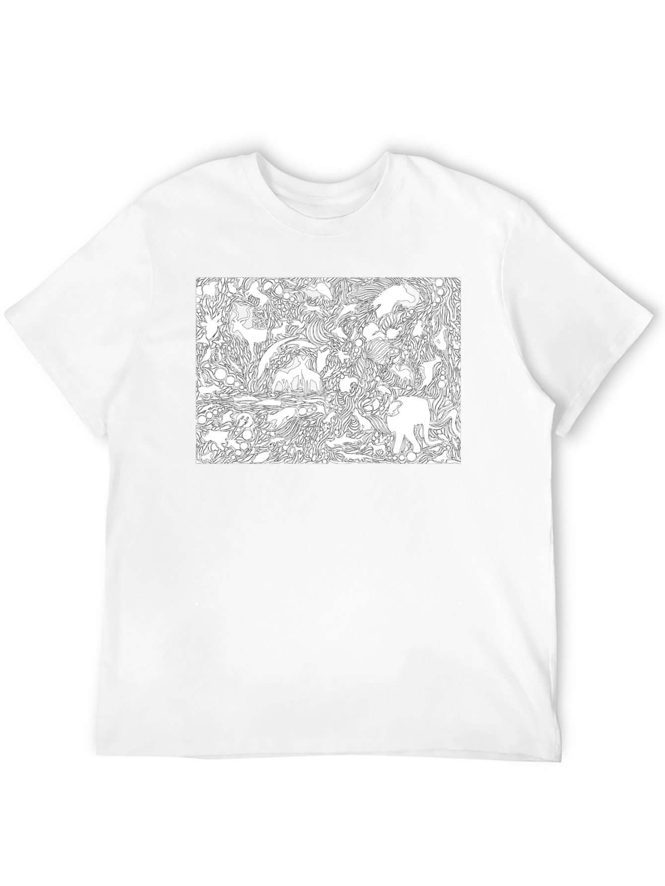 Black Abstract Animals Graphic T-Shirt view 12