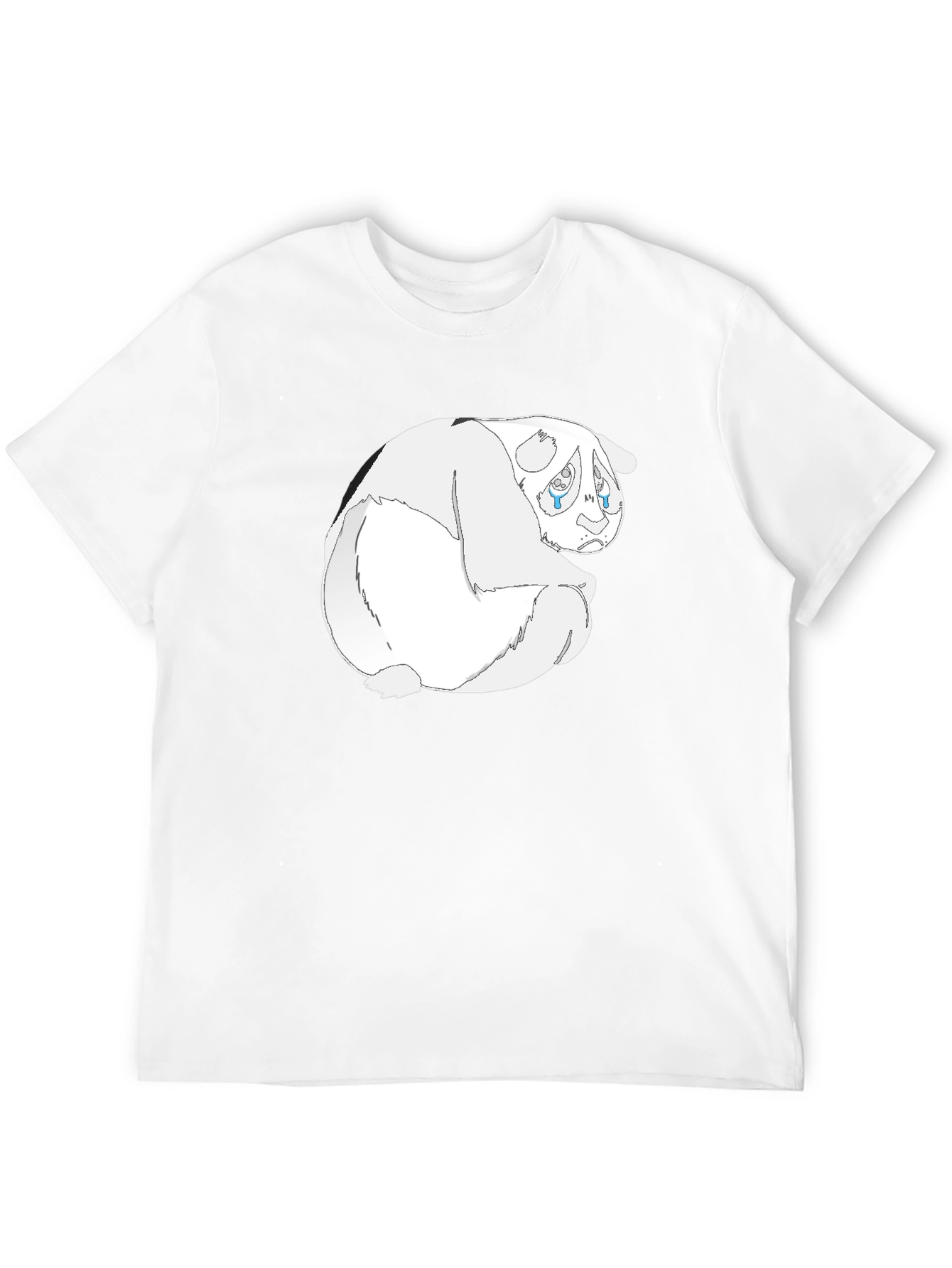 Black Sad Panda Graphic Tee - Black Cotton Blend view 12