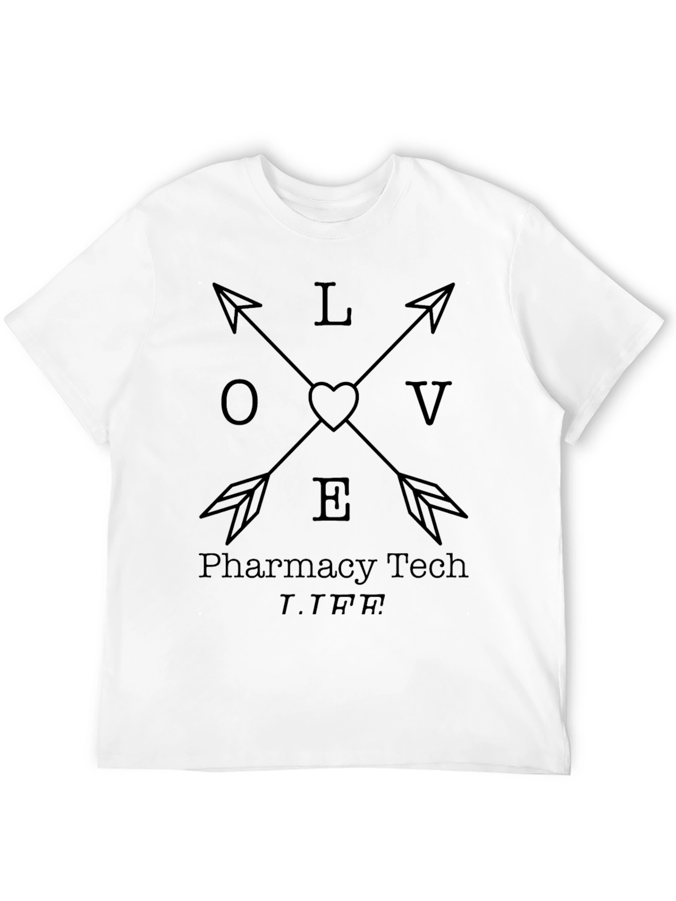 Black Pharmacy Tech LIFE Arrow Heart T-Shirt view 12