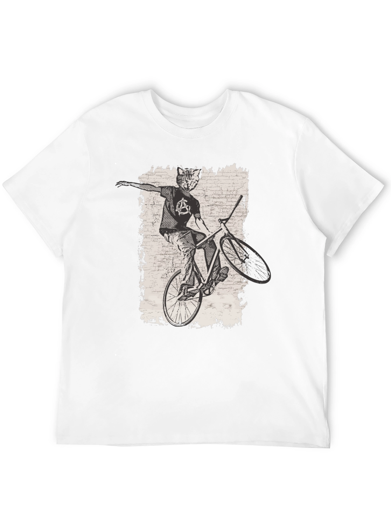 Black Cat Anarchy Biker T-Shirt - Cool Graphic Tee view 12