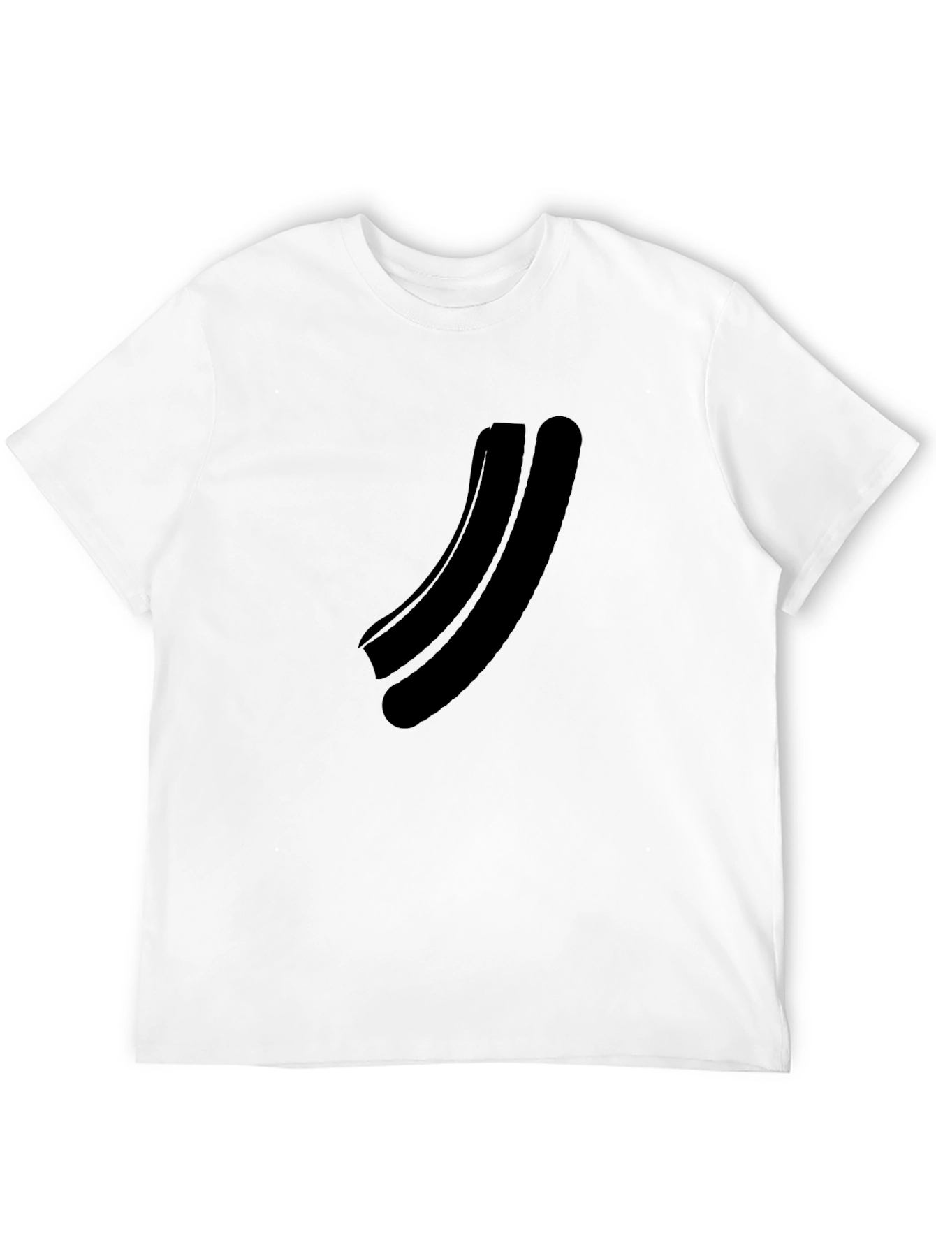 Black Minimalist Black Curved Graphic T-Shirt view 12