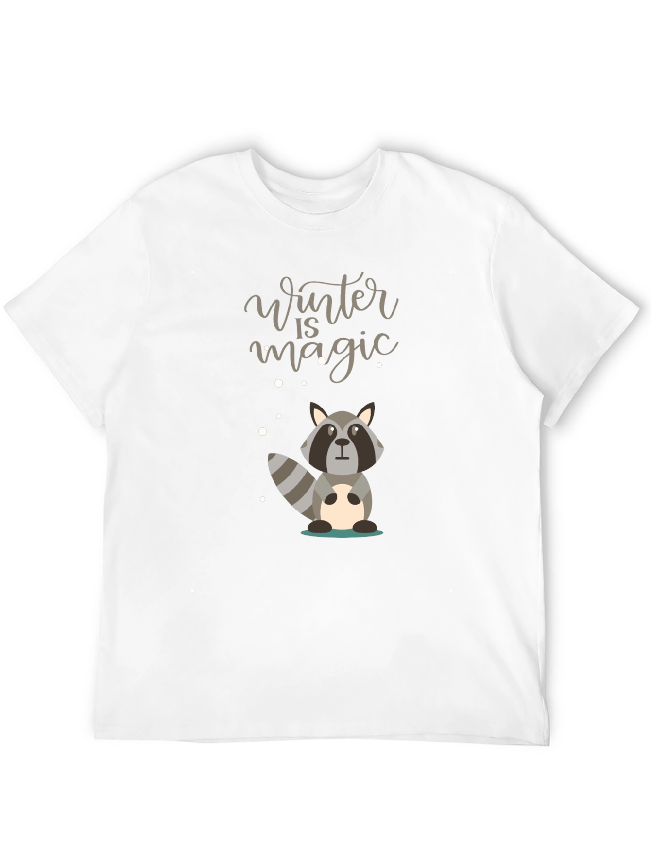 Black Winter Magic Raccoon Graphic Tee - Cozy Style view 12