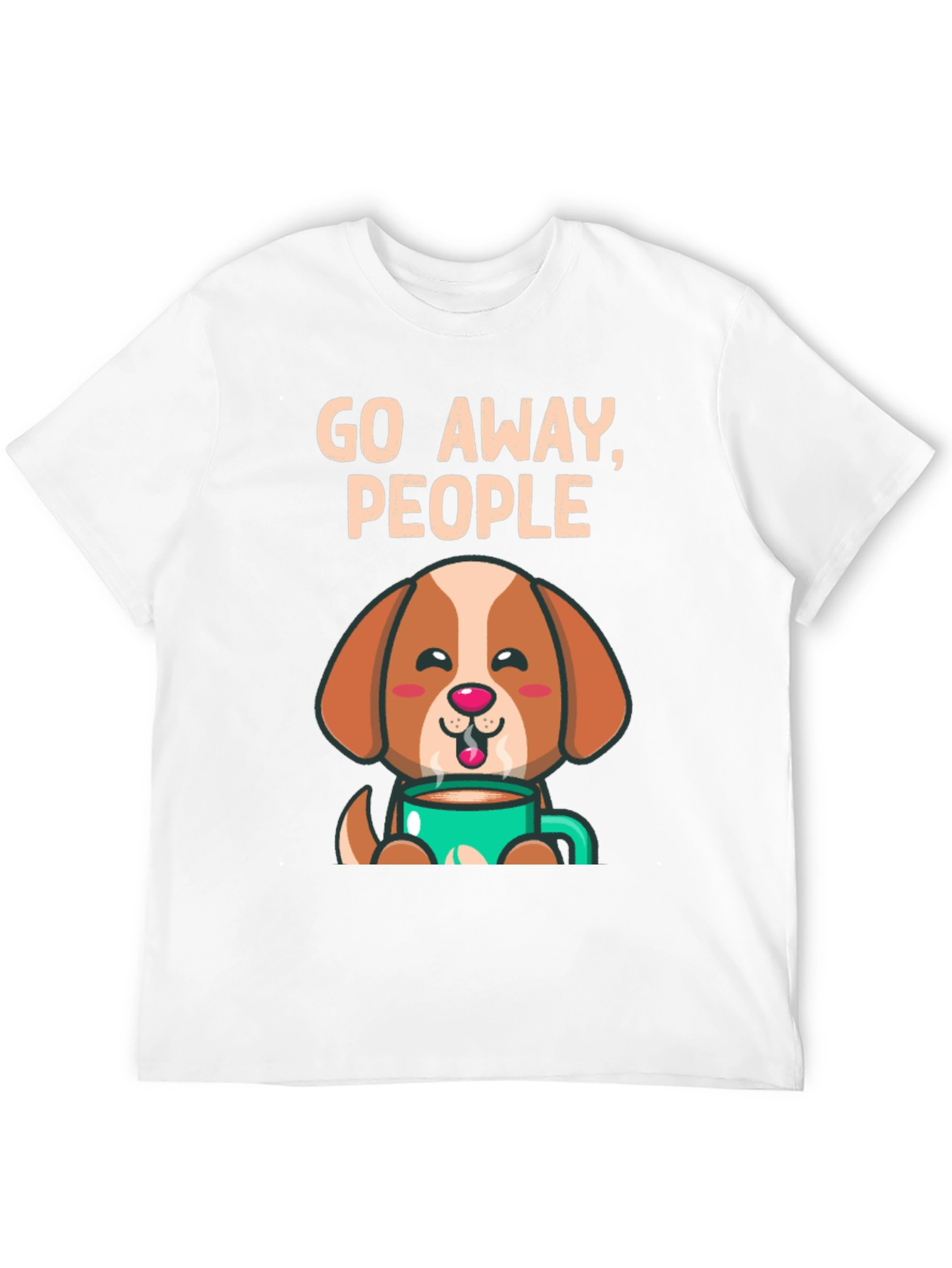 Black Funny Dog Coffee T-Shirt - Go Away People view 12