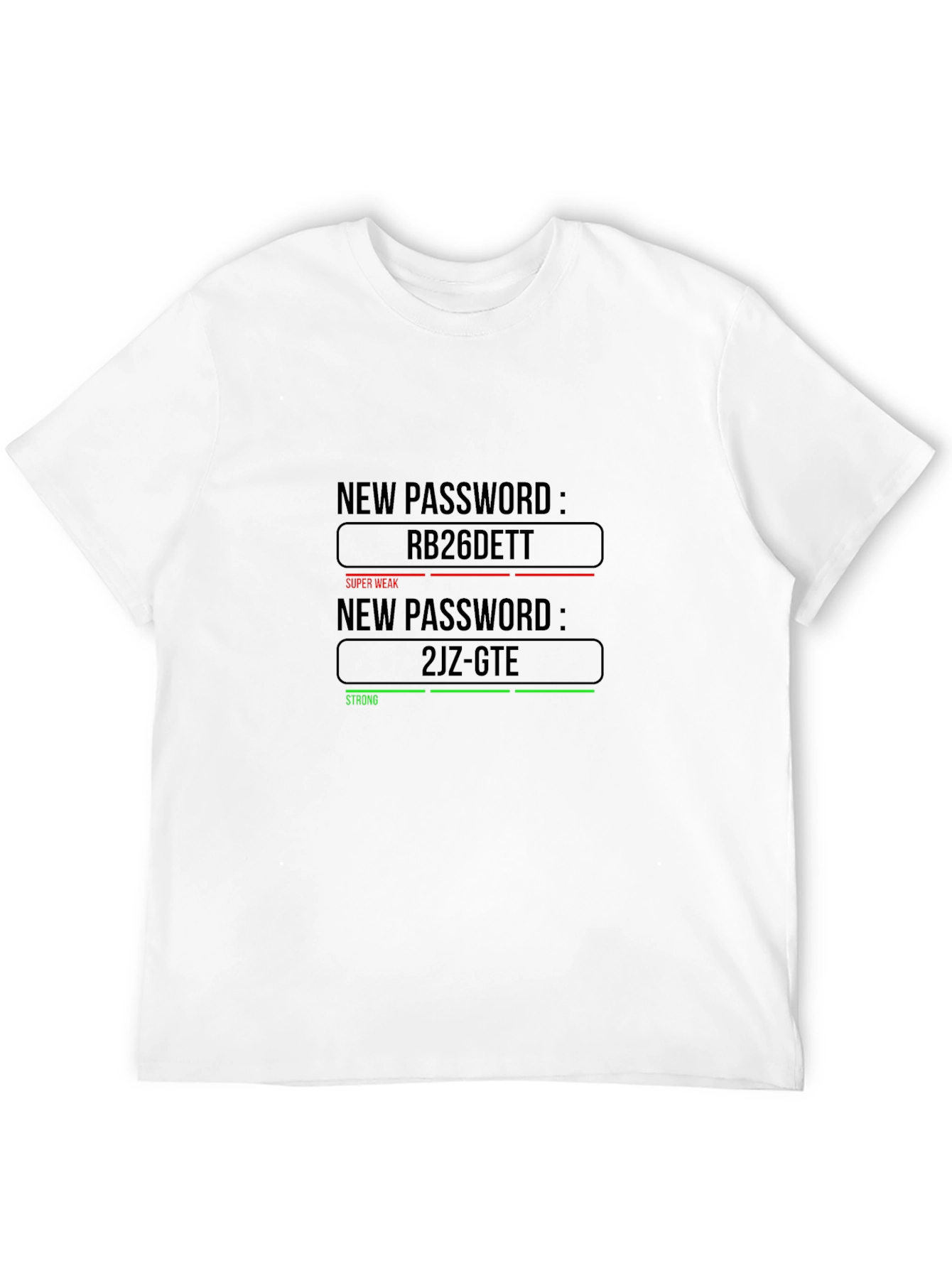 Black Password Strength Car Enthusiast Graphic T-Shirt view 12