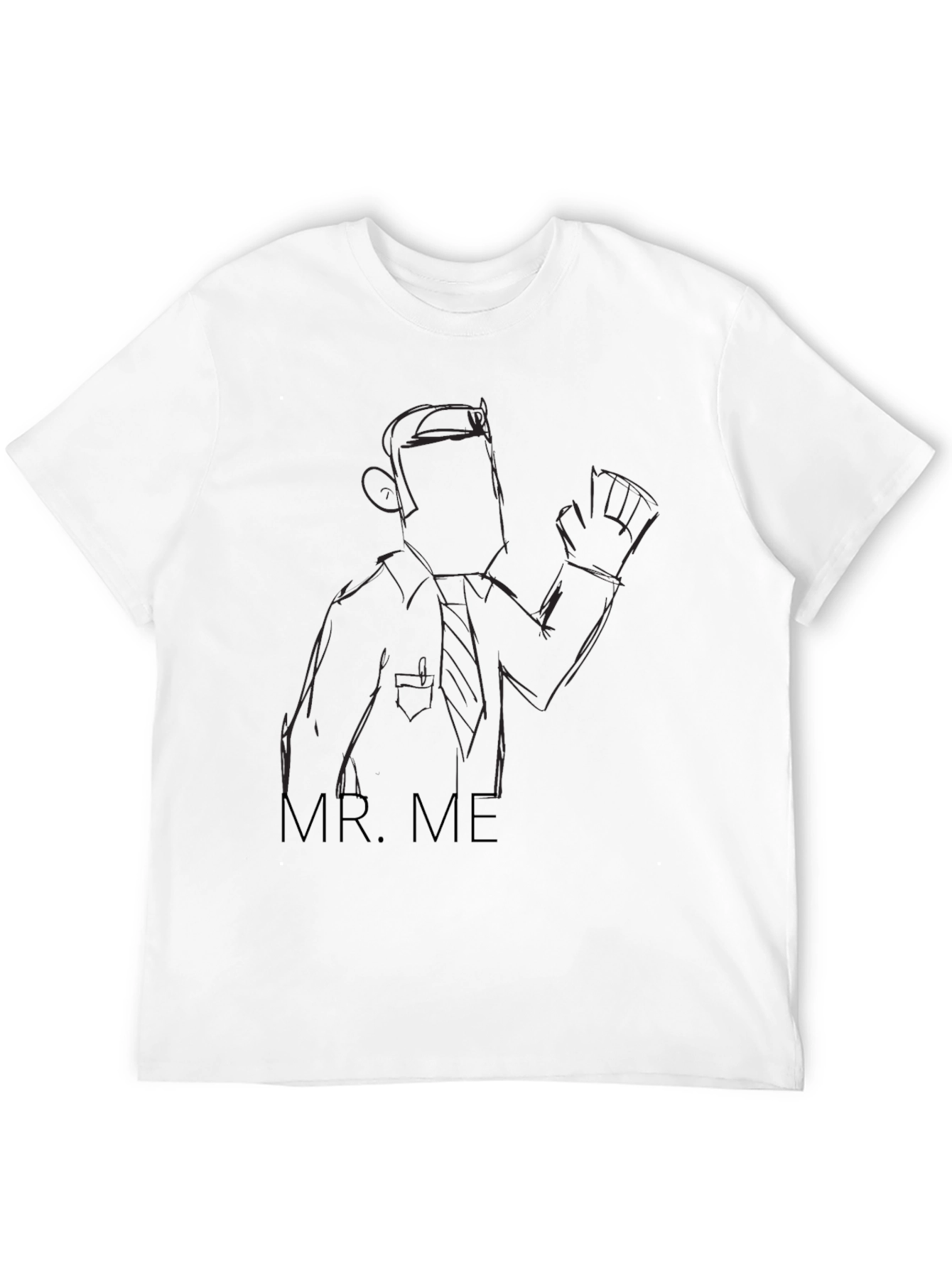 Black Mr. Me Sketch Black T-Shirt view 12