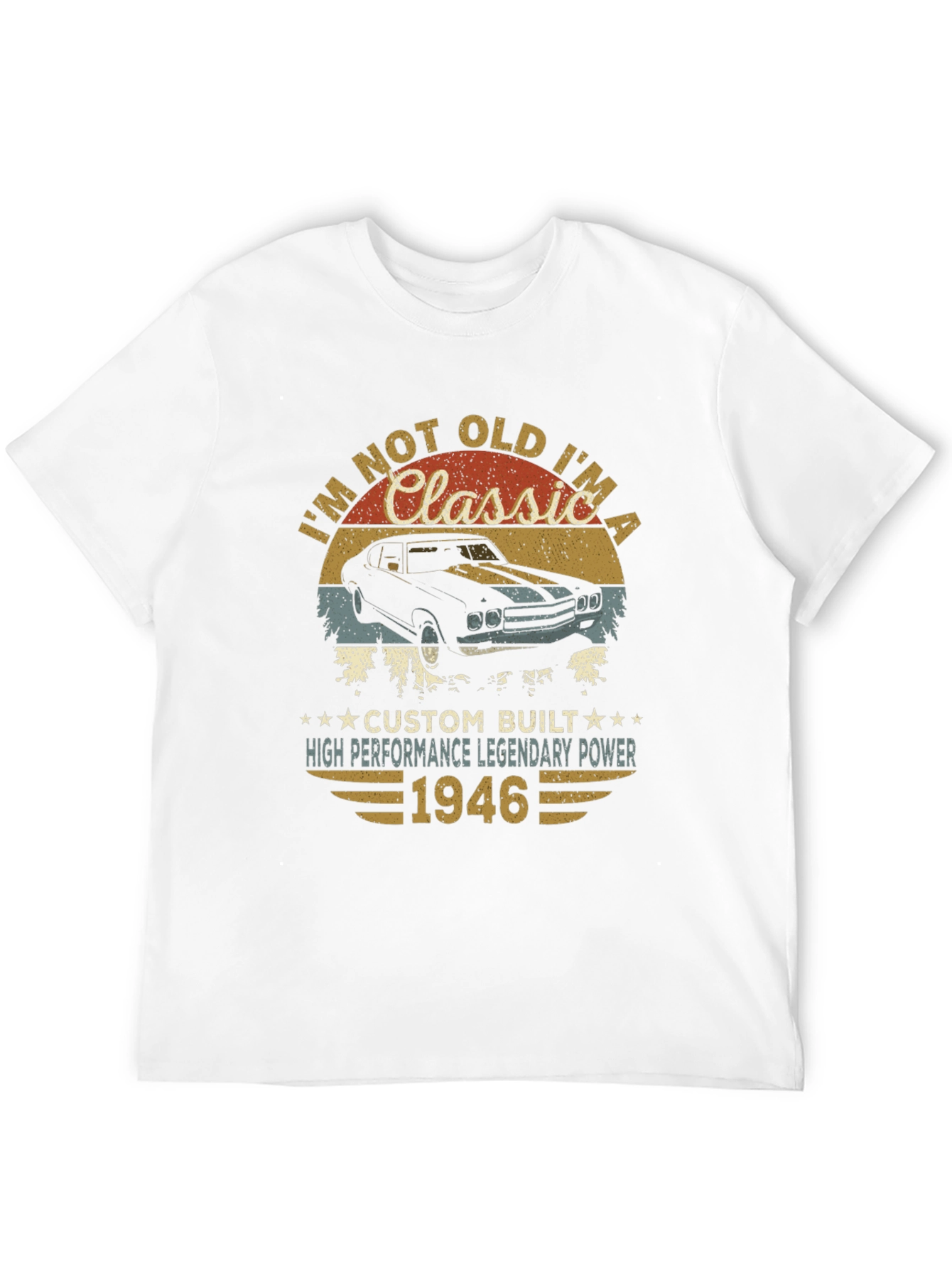 Black Classic Car 1946 Birthday T-Shirt view 12
