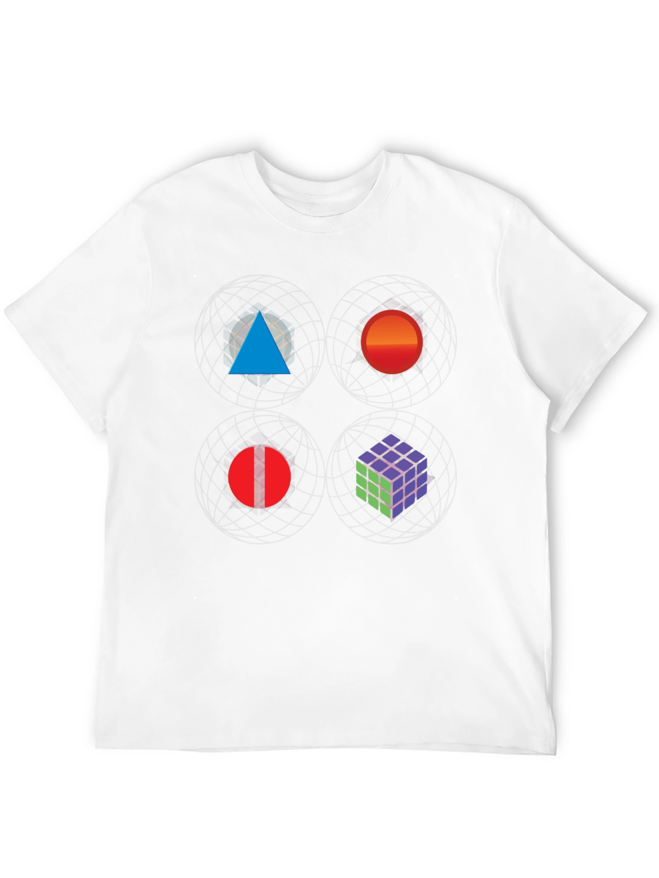 Black Geometric Print Tee - Abstract Art Black T-Shirt view 12