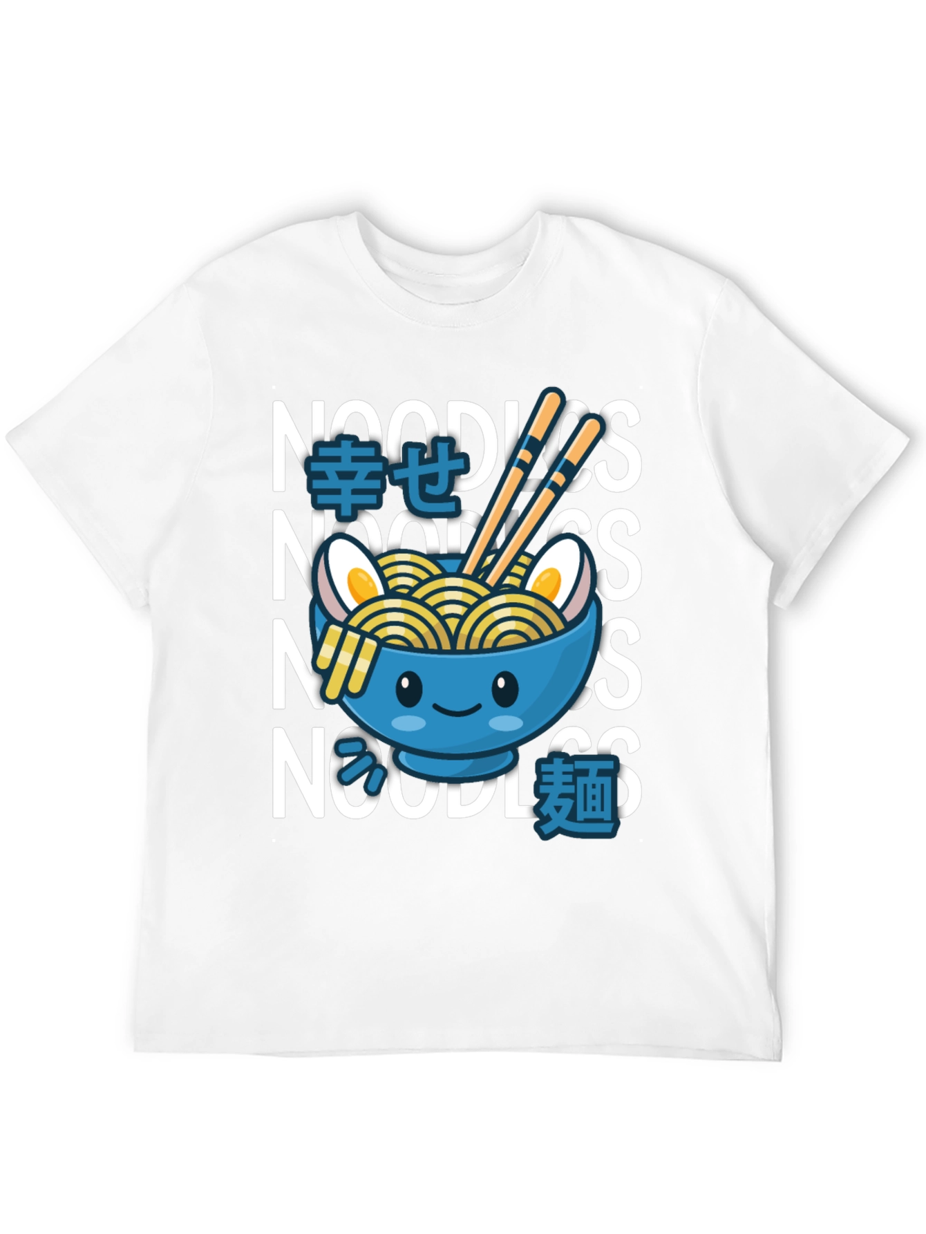 Black Kawaii Ramen Bowl T-Shirt - Noodle Lover Tee view 12