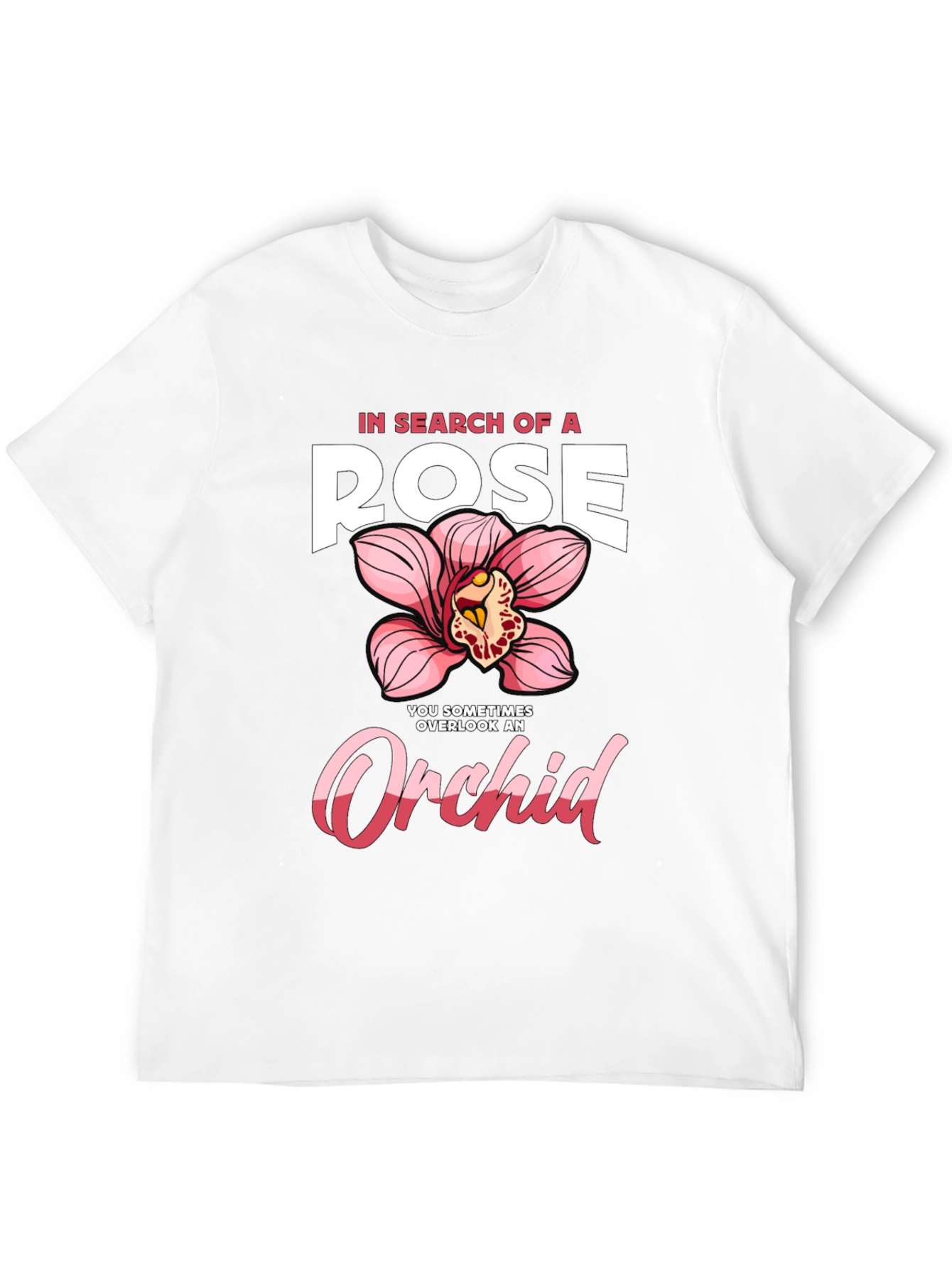 Black In Search of a Rose Orchid Graphic T-Shirt view 12