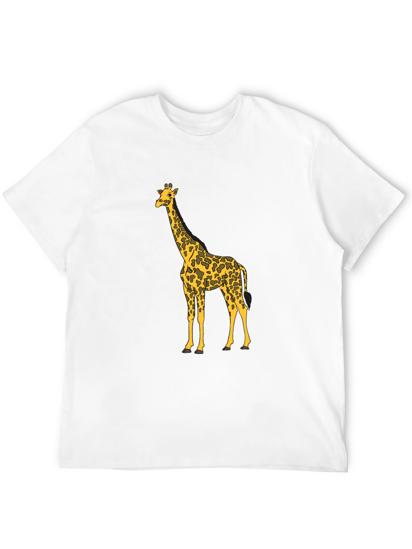 Black Giraffe Print Black T-Shirt, Animal Lover Tee view 12