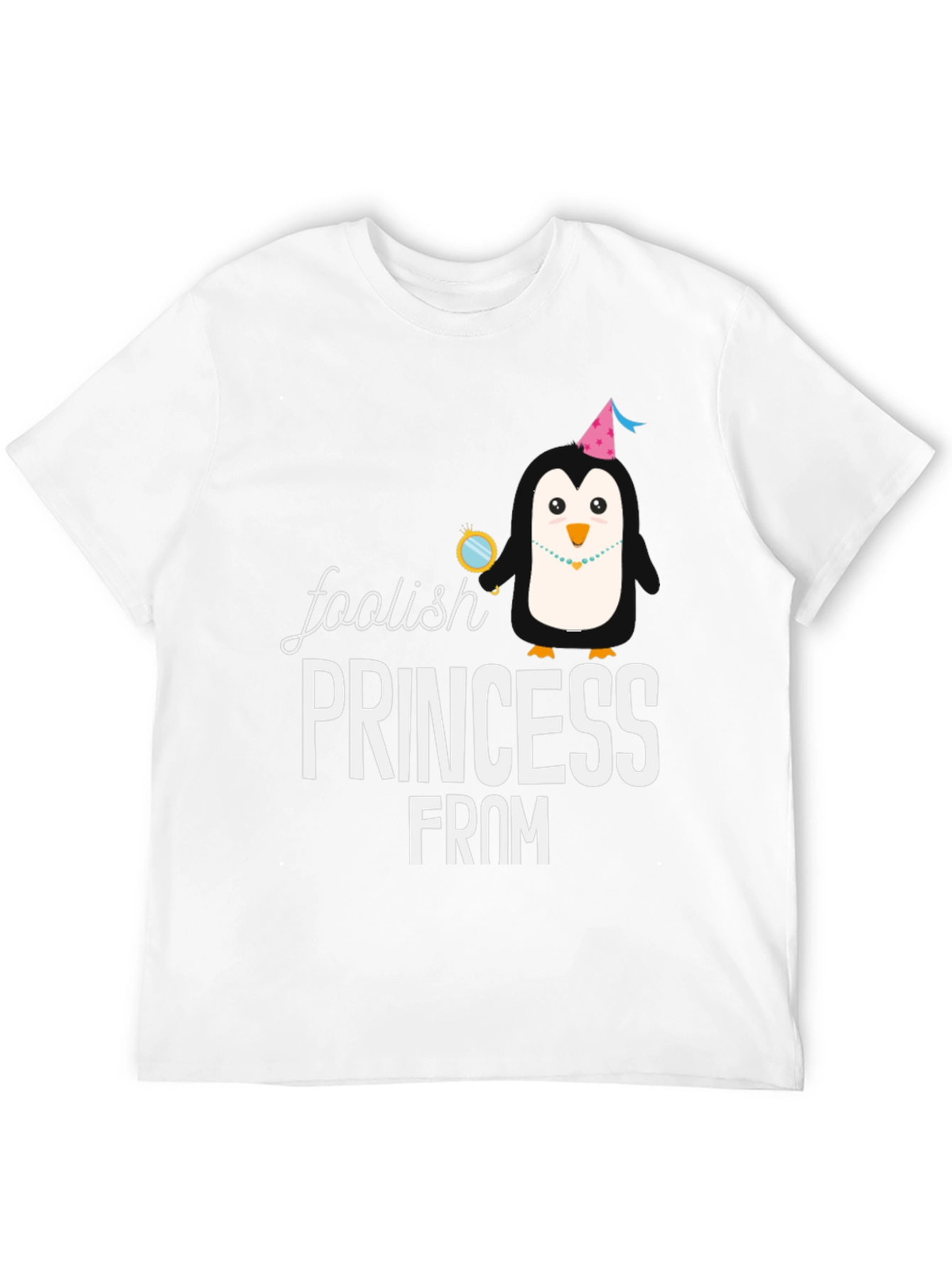 Black Foolish Princess Penguin Graphic T-Shirt view 12