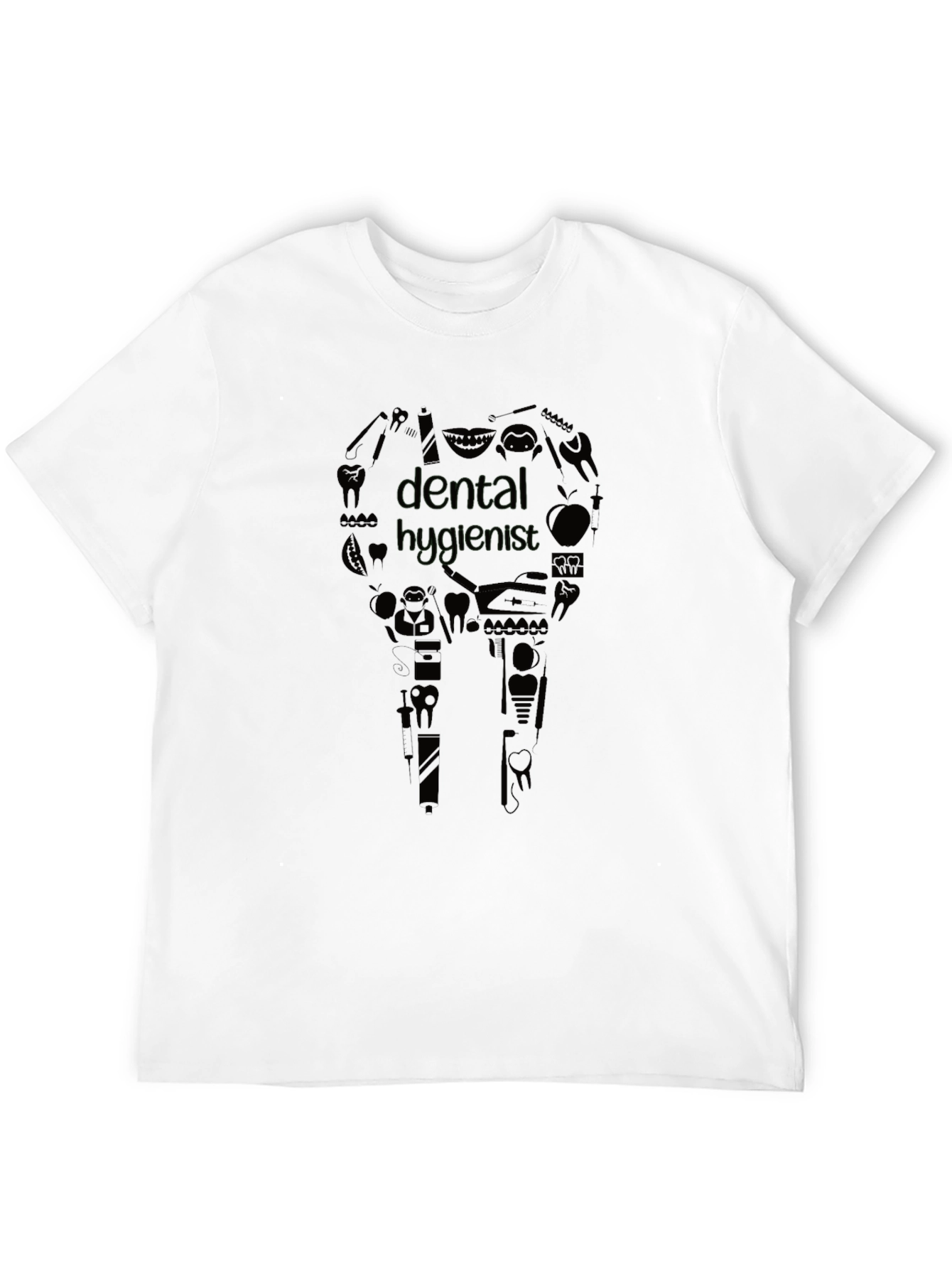 Black Dental Hygienist Graphic T-Shirt - Black view 12