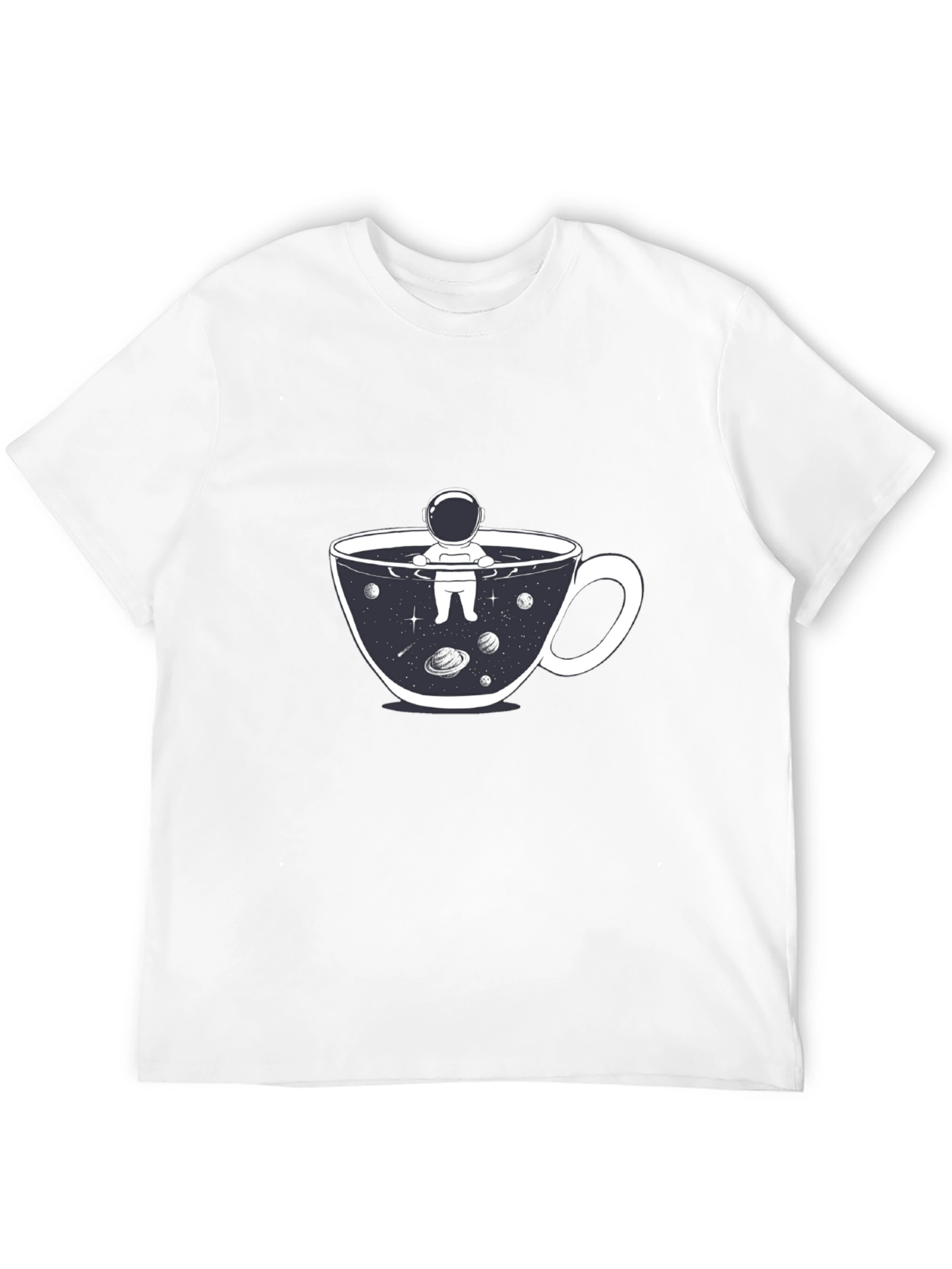 Black Astronaut Coffee Cup T-Shirt - Space Lover Tee view 12