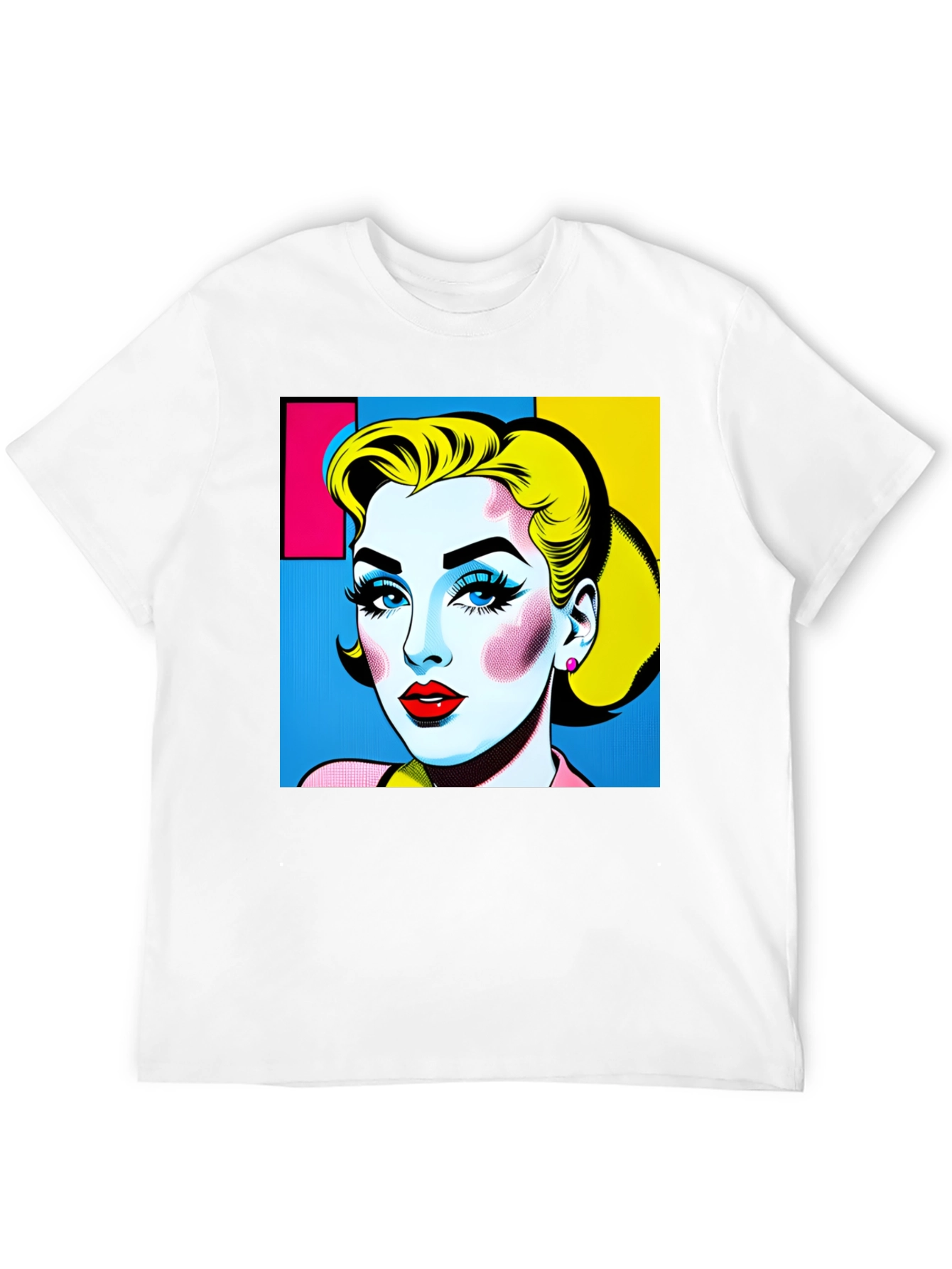 Black Pop Art Woman Graphic Black T-Shirt view 12