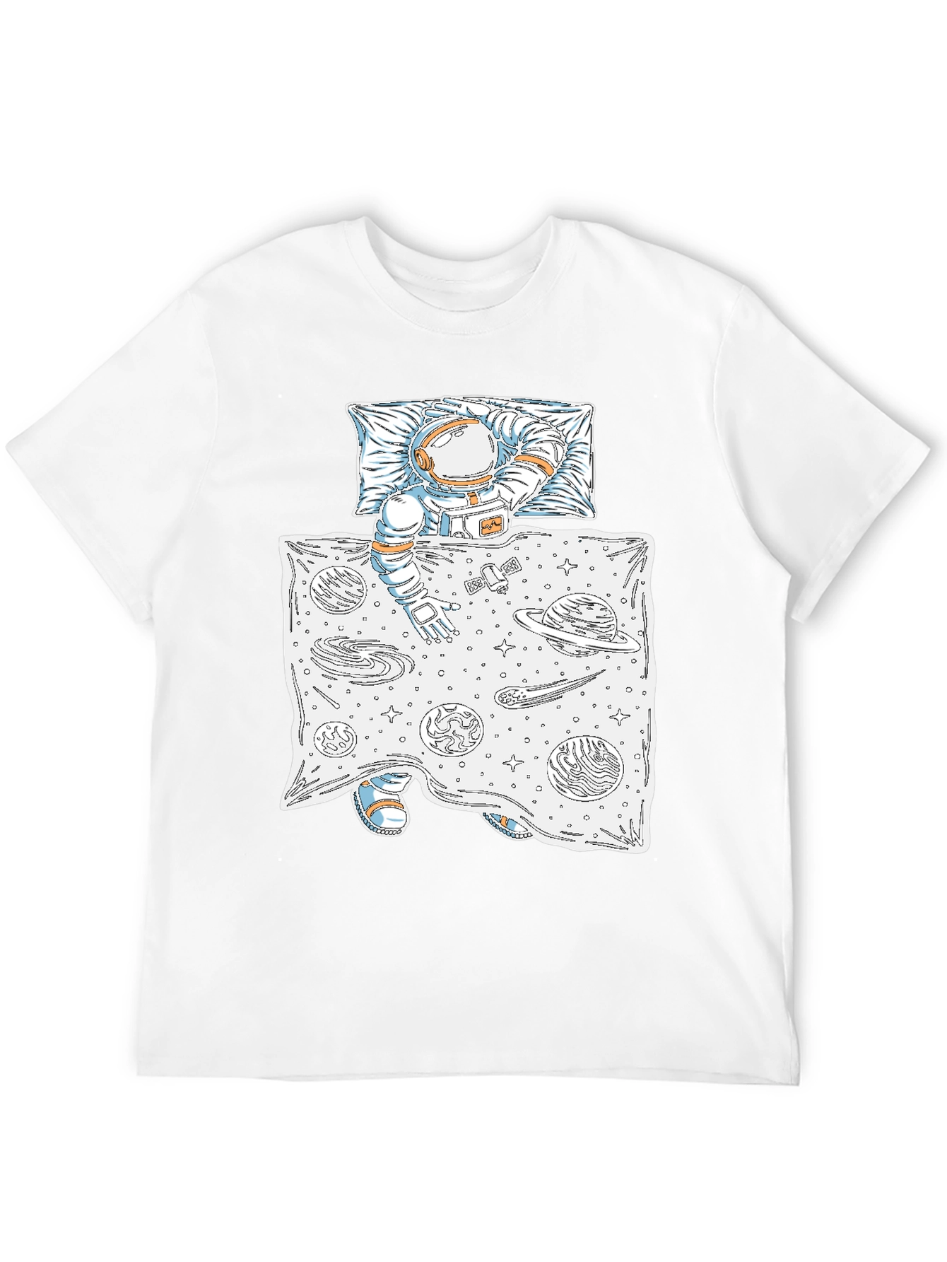 Black Astronaut Sleeping in Space Tee view 12