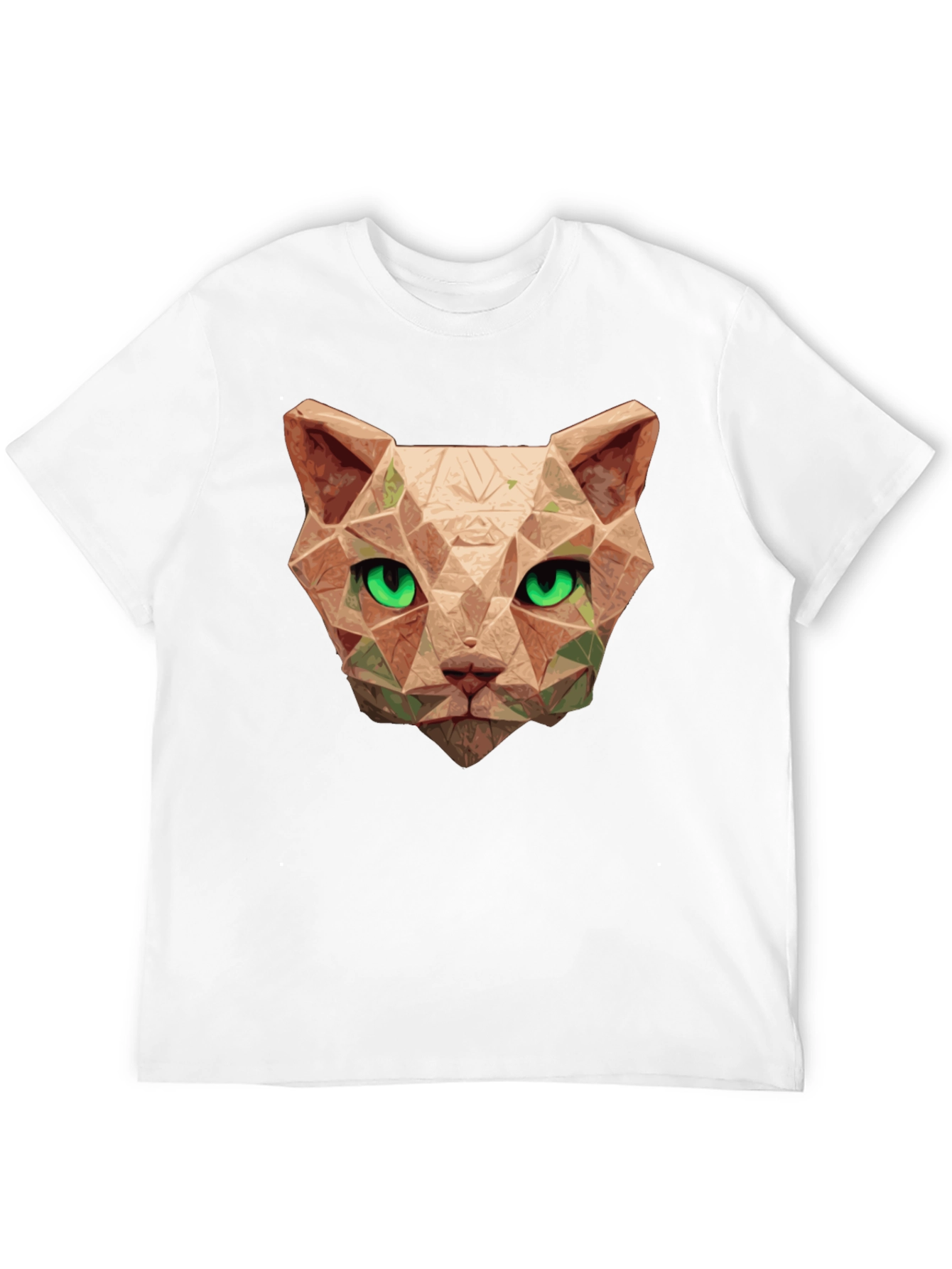 Black Geometric Cat Head T-Shirt - Stylish Graphic Tee view 12
