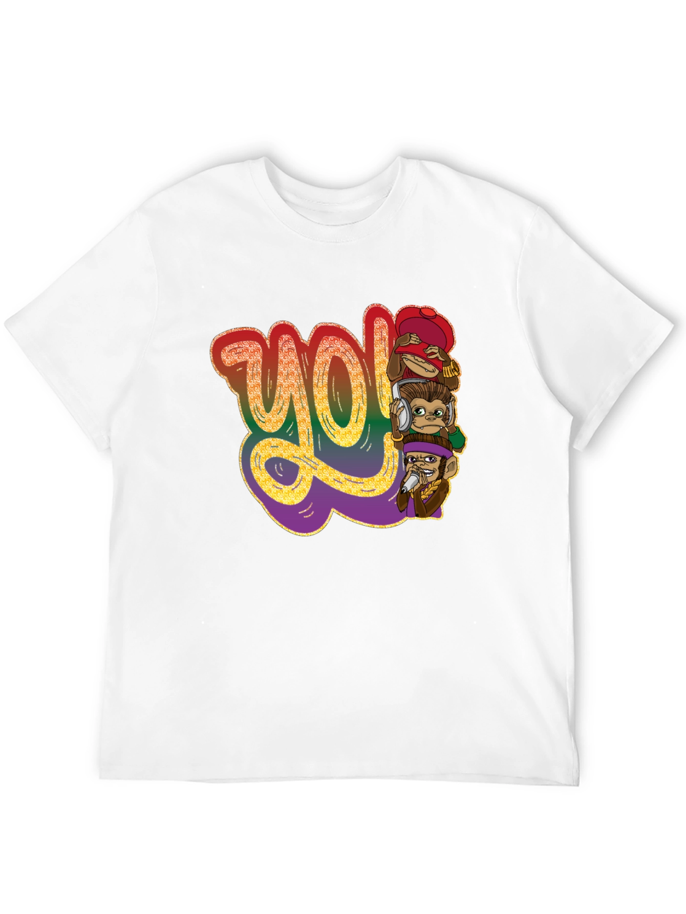 Black Yo! Monkey Stack Graphic T-Shirt view 12