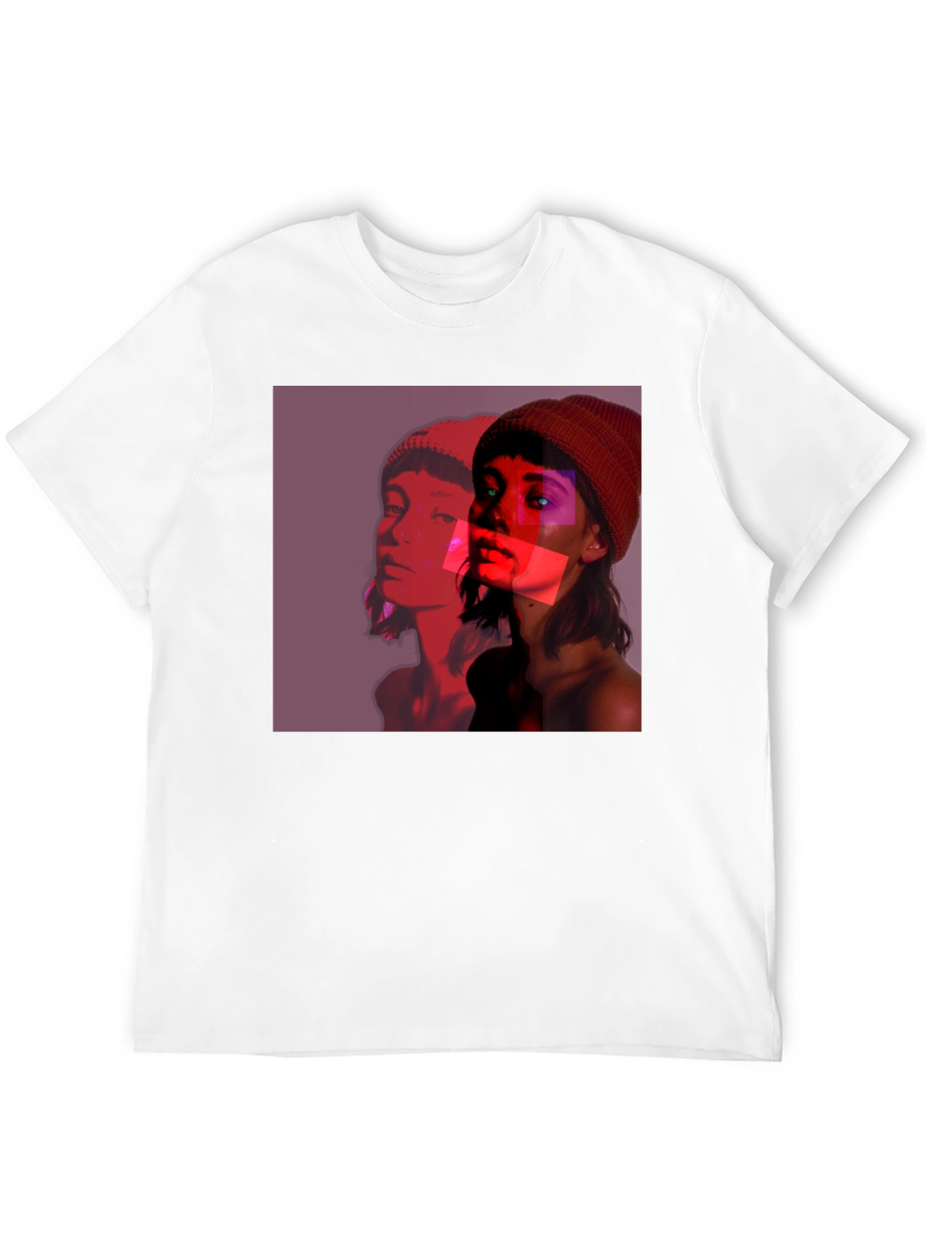 Abstract Portrait Graphic Tee - Black Crew Neck - 12