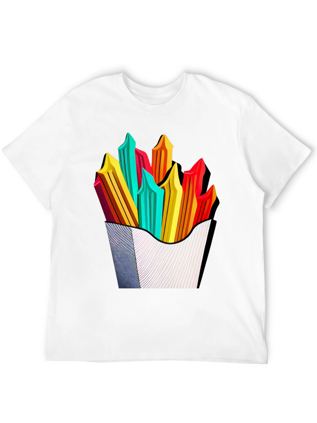 Black Funky Fries Graphic Tee - Stylish Unisex T-Shirt view 12