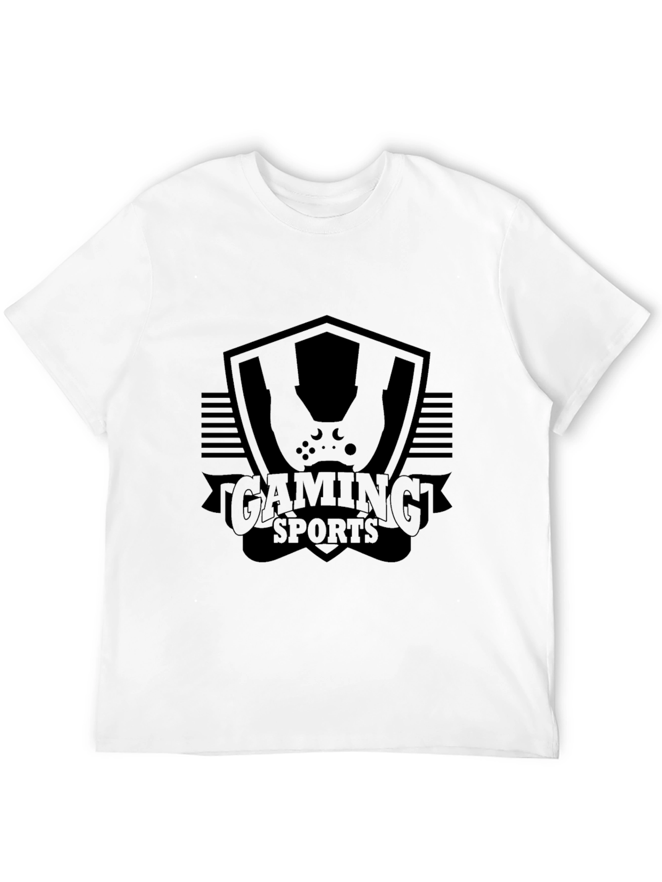 Black Gaming Sports Black T-Shirt view 12