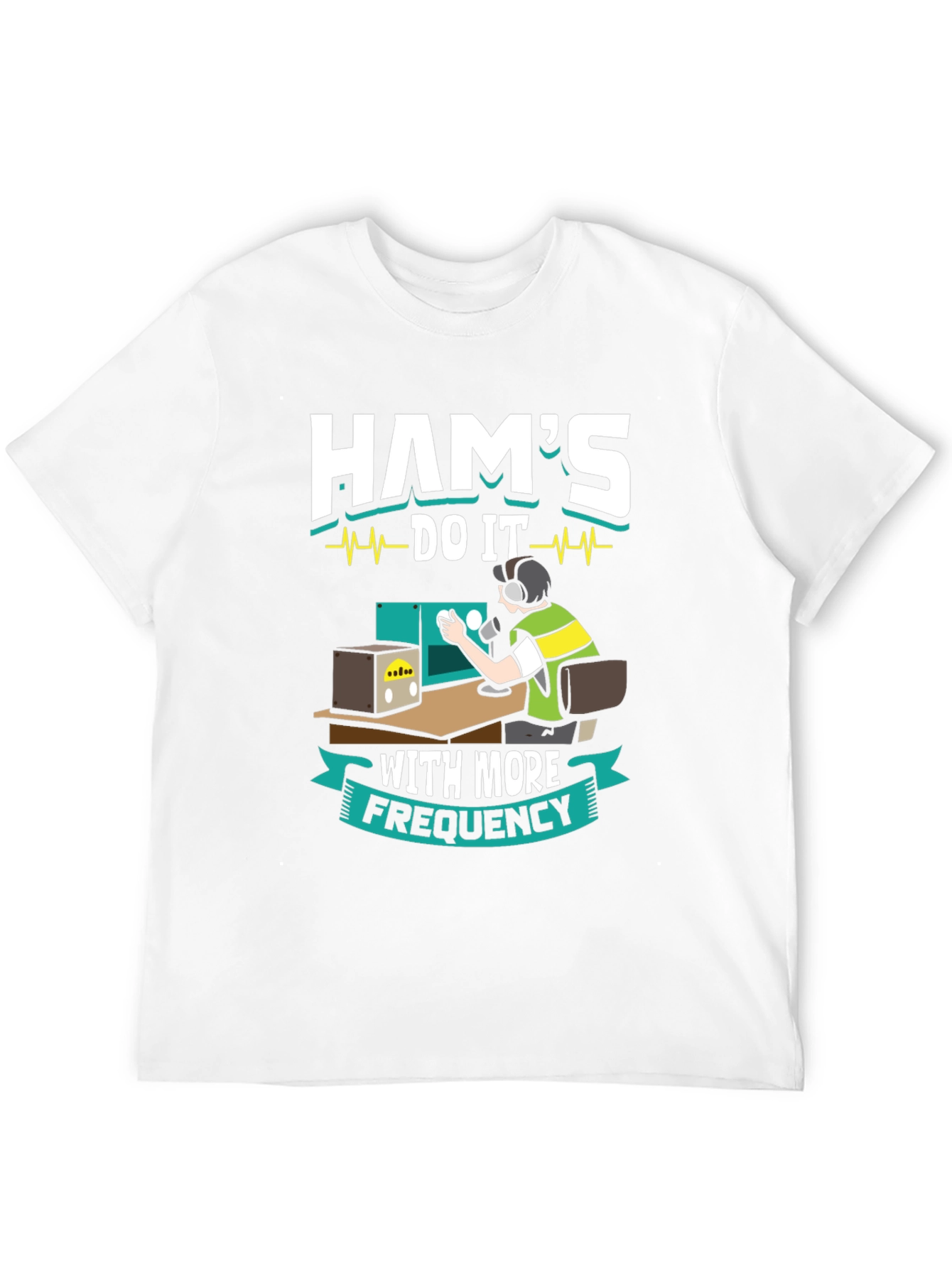 Black Ham Radio Operator Funny Graphic T-Shirt view 12