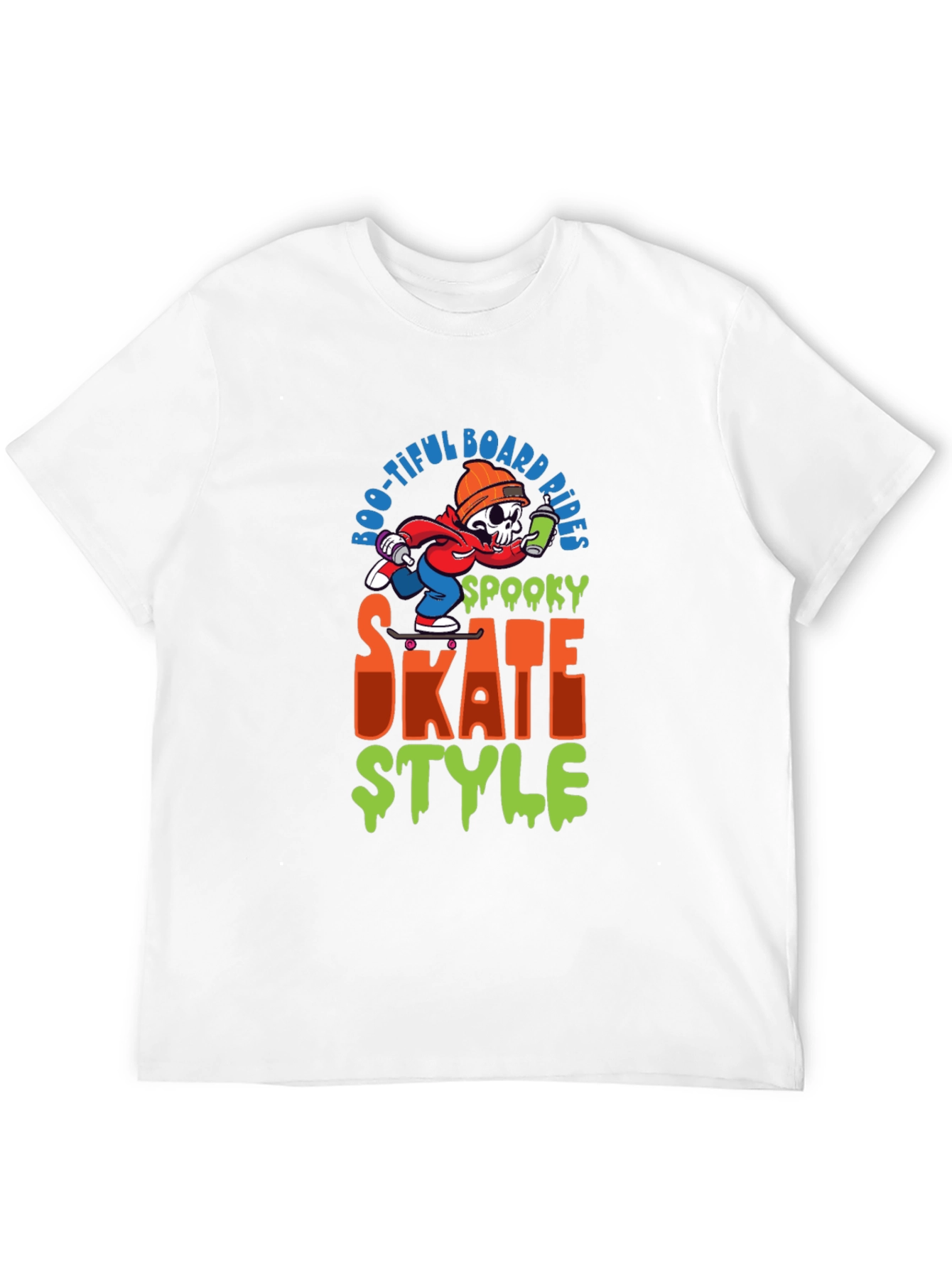 Black Spooky Skate Style T-Shirt: Boo-tiful Board Rides view 12