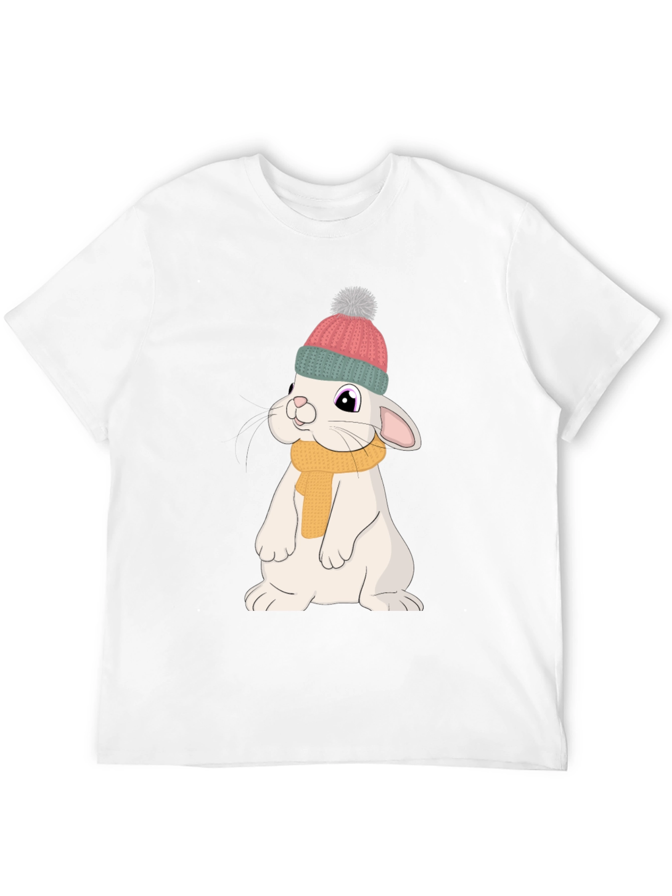 Black Cute Rabbit T-Shirt - Cartoon Bunny Graphic Tee view 12