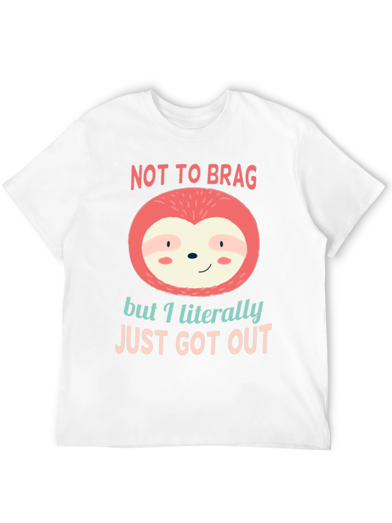 Black Not to Brag Sloth T-Shirt view 12