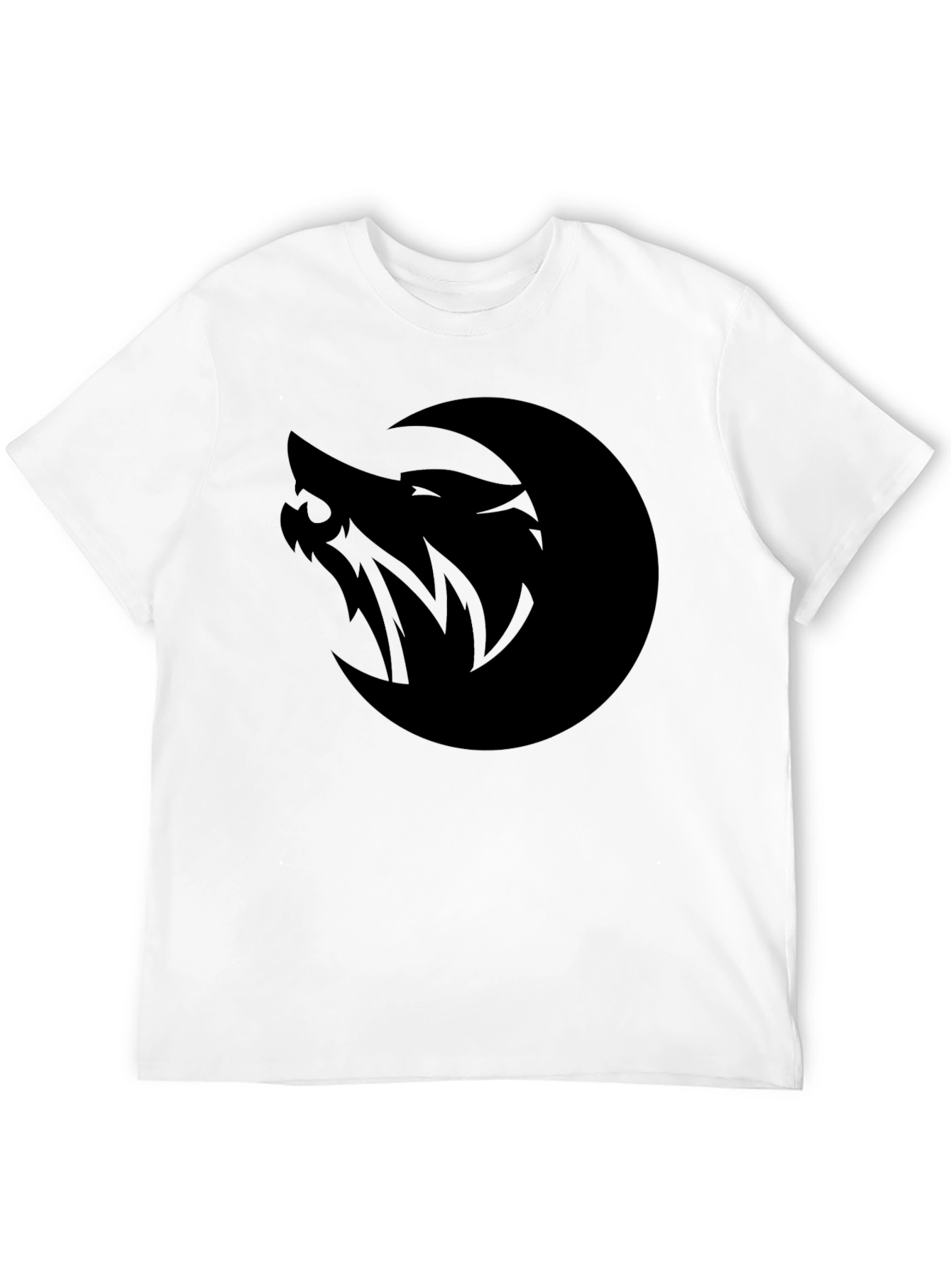 Black Wolf Moon Graphic Tee - Black Cotton T-Shirt view 12