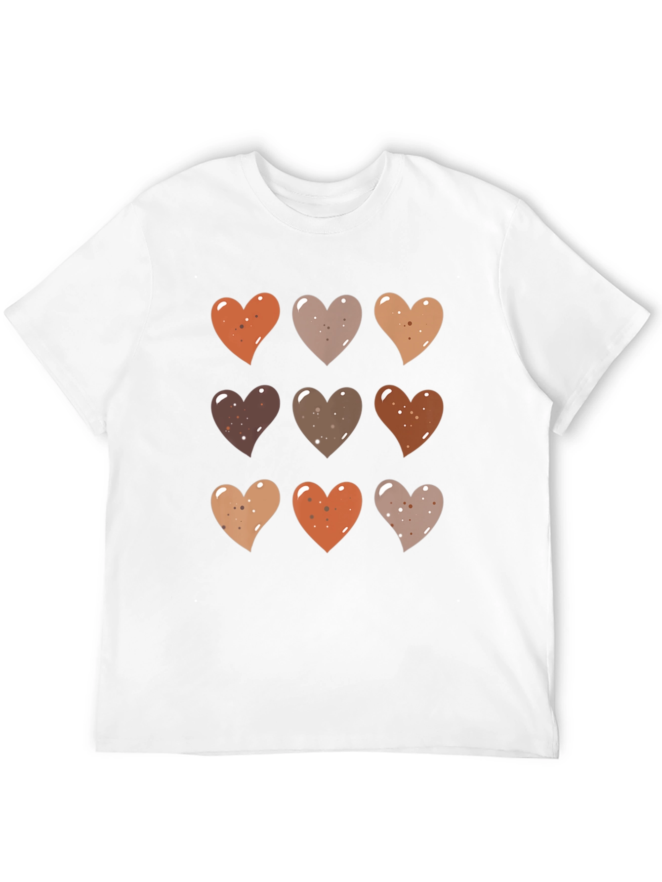 Black Heart Pattern T-Shirt - Stylish Casual Wear view 12