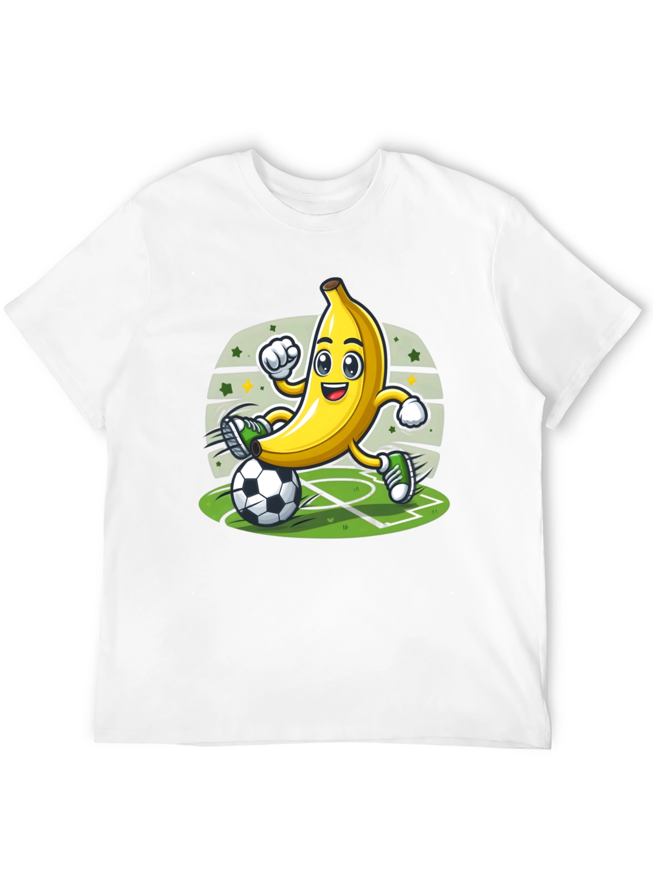 Black Funny Banana Soccer Player T-Shirt view 12