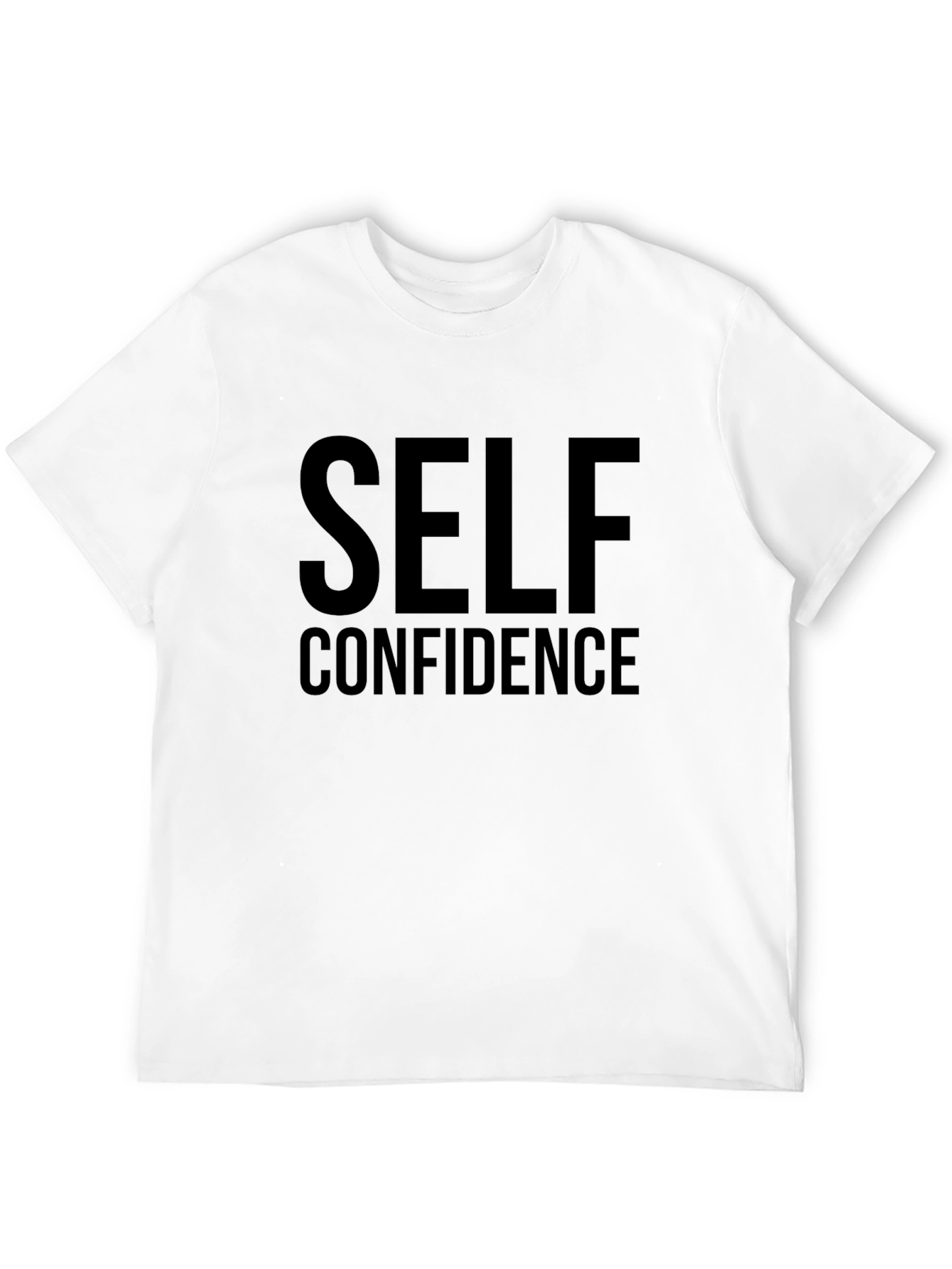 Black Self Confidence Graphic Tee - Black Cotton T-Shirt view 12