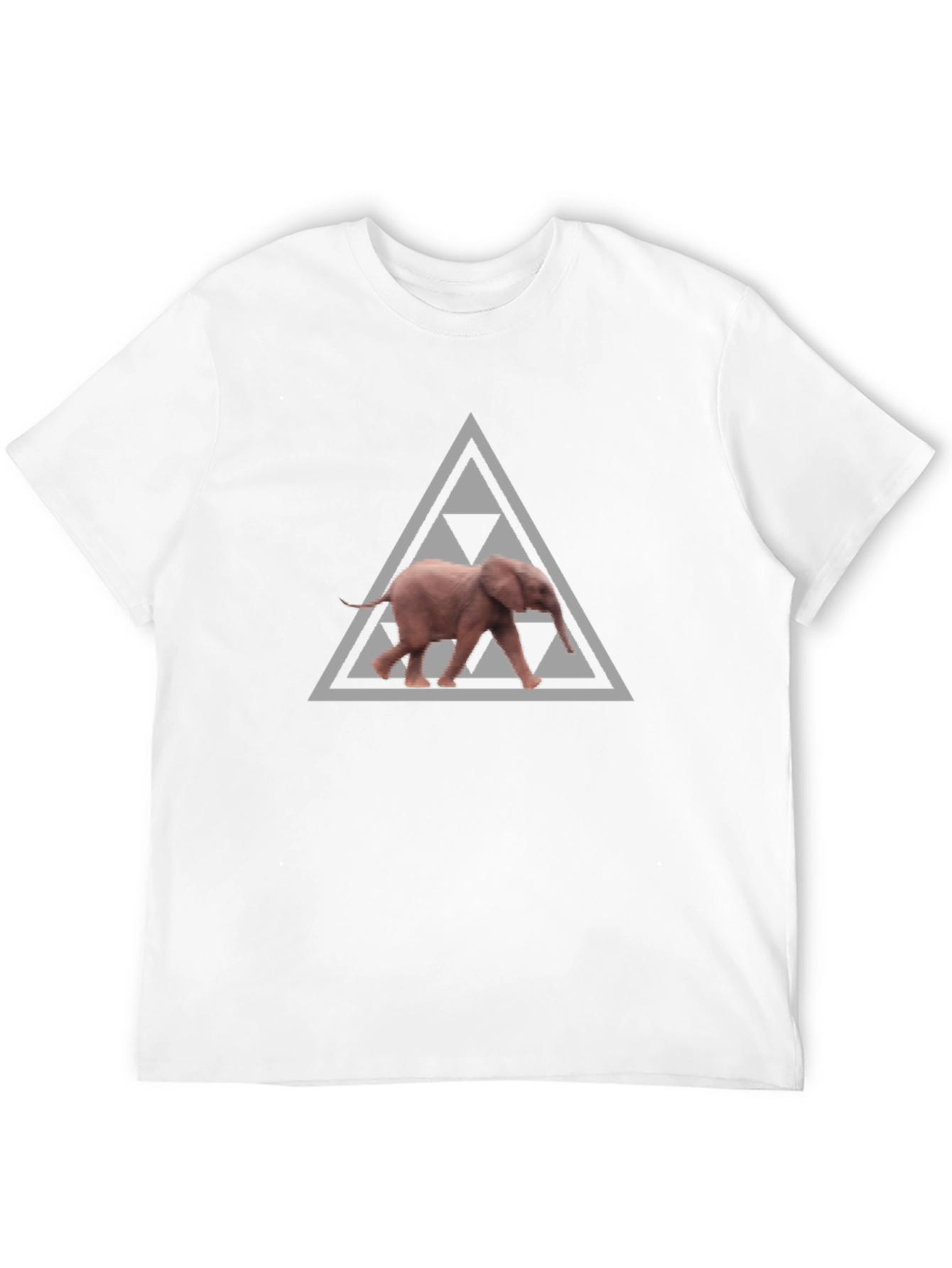 Black Elephant Triforce Graphic Print Black T-Shirt view 12