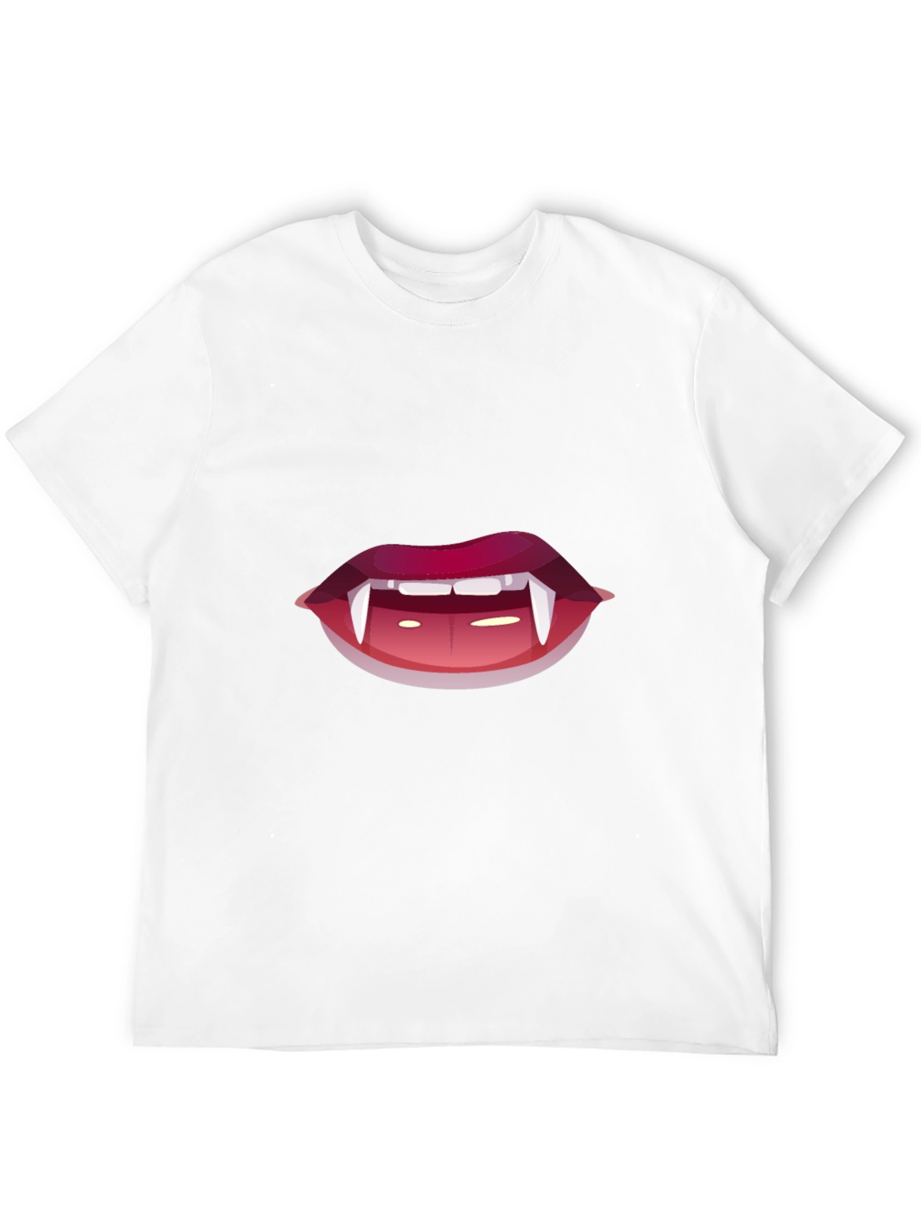 Black Vampire Lips Graphic Tee - Black Cotton T-Shirt view 12