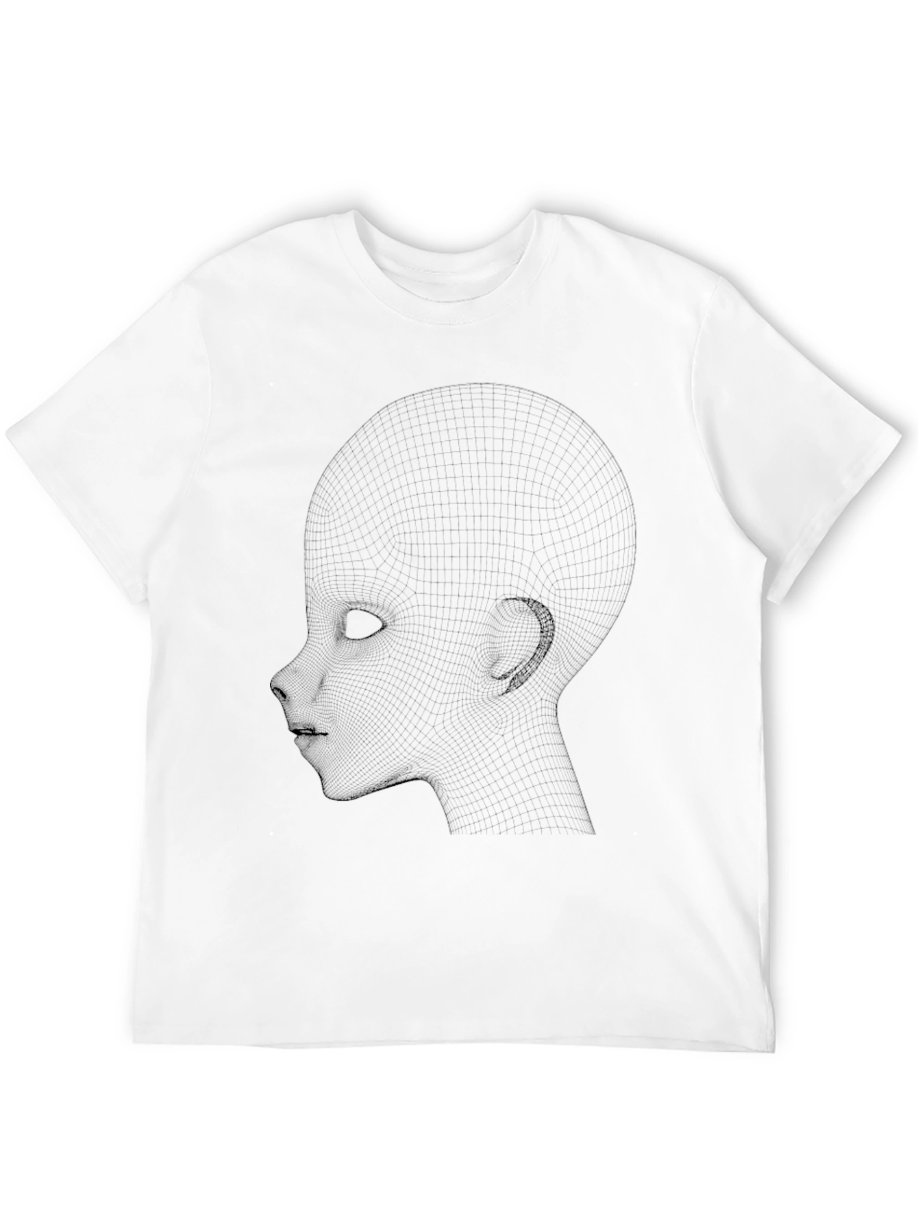 Black Geometric Head Graphic Black T-Shirt view 12
