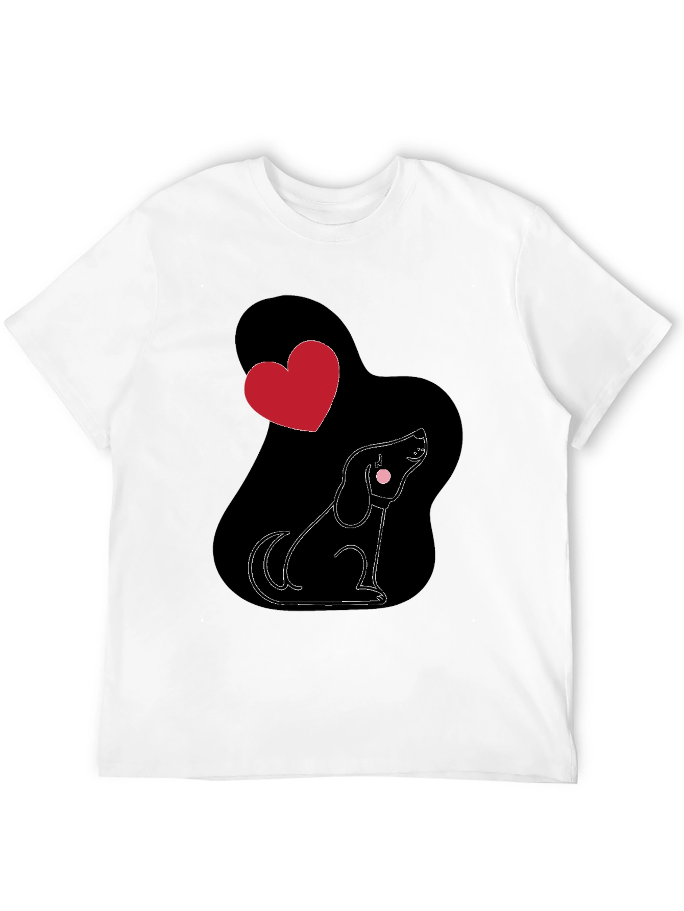Black Dog Lover T-Shirt, Heart Design view 12