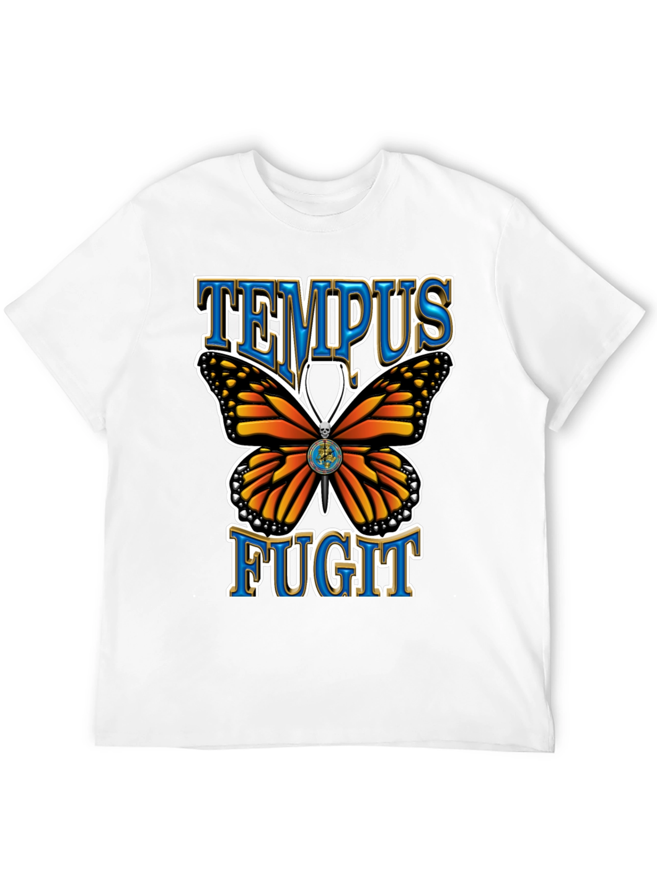Black Tempus Fugit Butterfly Graphic Tee - Classic Black view 12