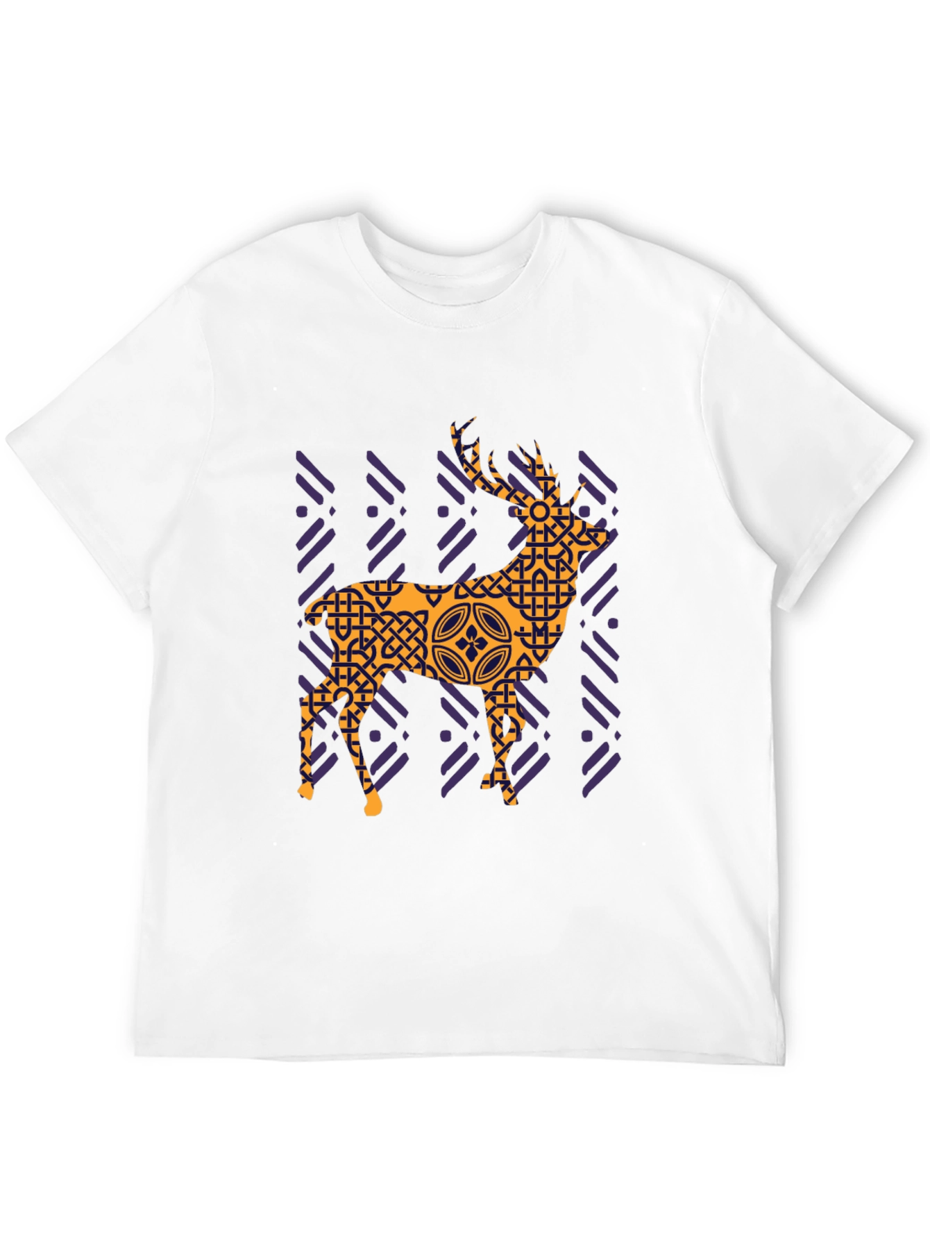 Black Geometric Deer Graphic Tee - Black view 12