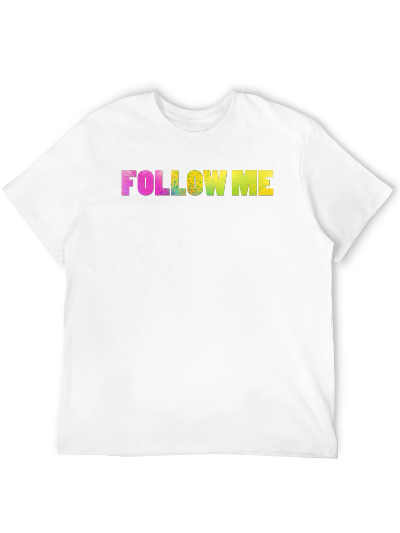 Black Follow Me Rainbow Text Black Tee view 12