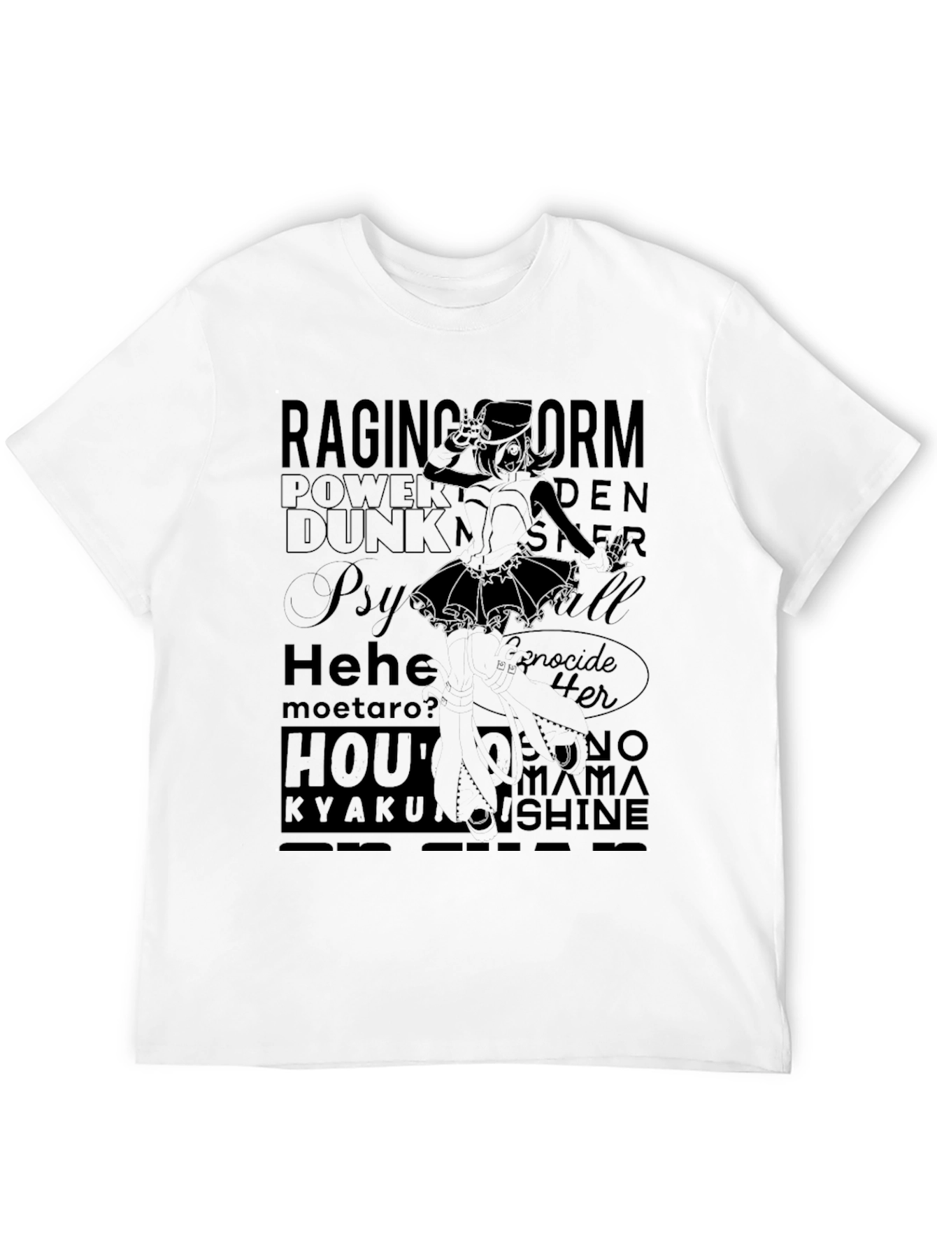 Black Edgy Anime Graphic Print Black T-Shirt view 12