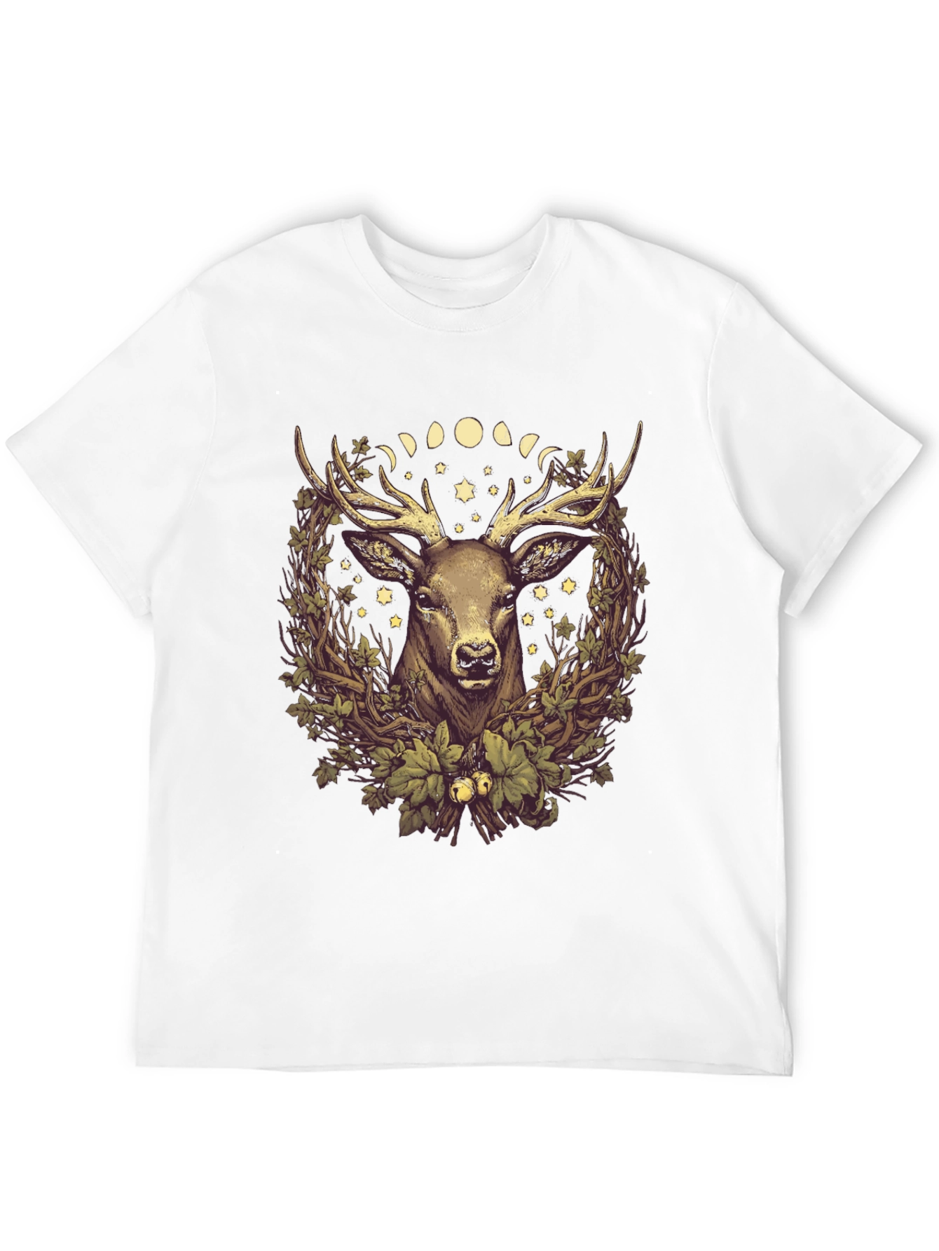 Black Deer & Moon Phases Graphic Tee view 12