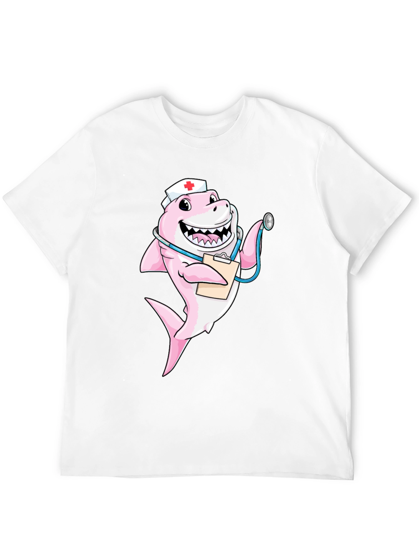 Black Nurse Shark T-Shirt - Funny Cartoon Graphic Tee view 12