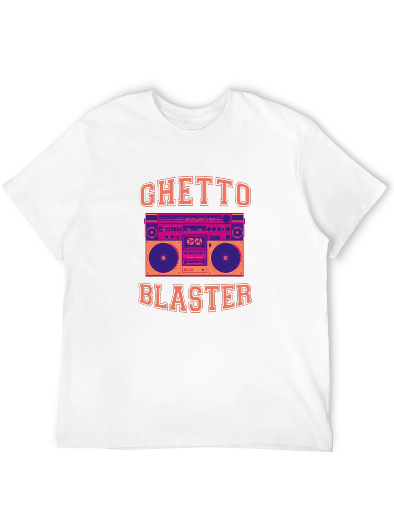 Black Ghetto Blaster Graphic Tee - Retro Boombox T-Shirt view 12
