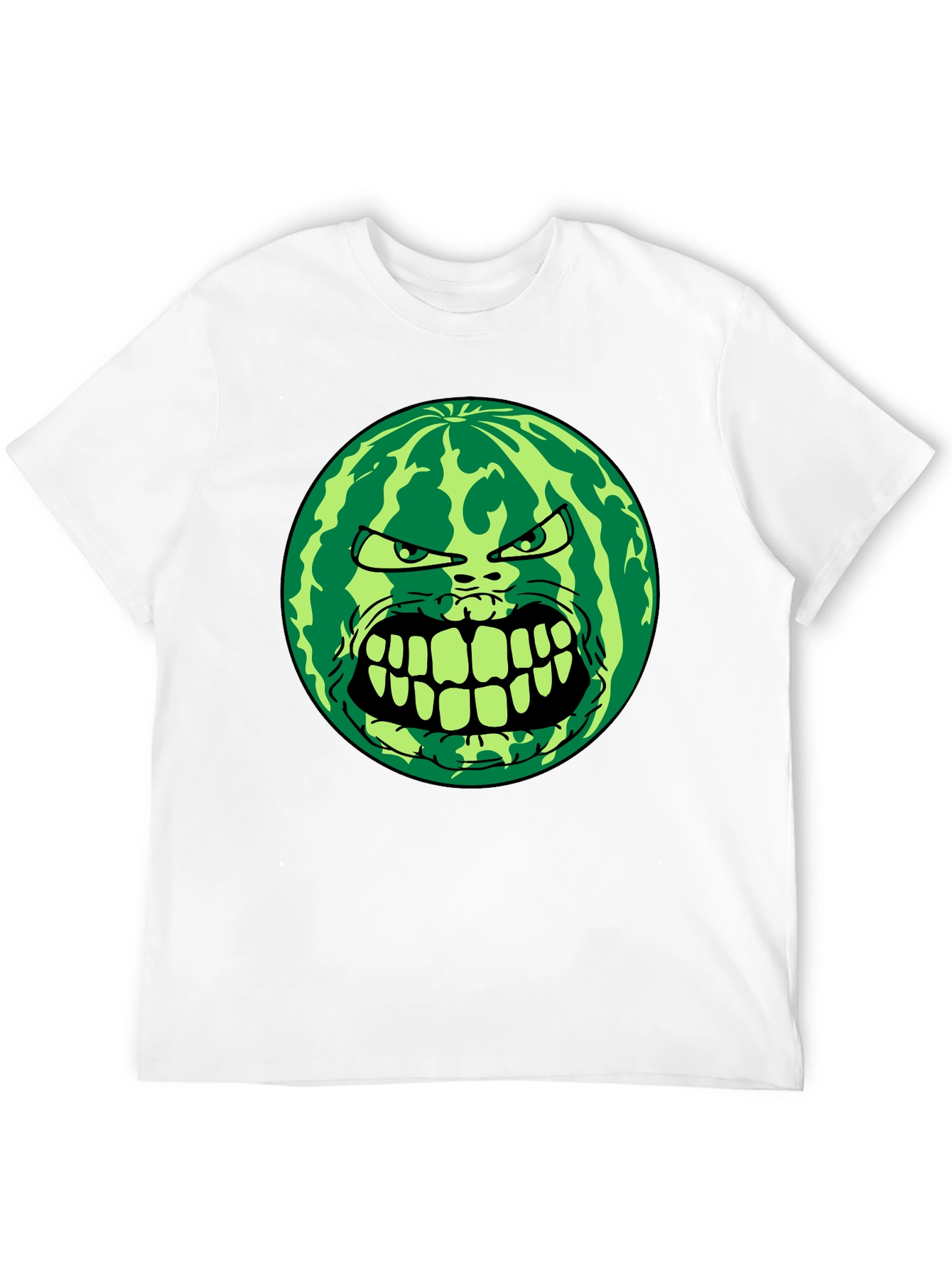 Black Angry Watermelon Graphic Tee - Black Cotton Blend view 12