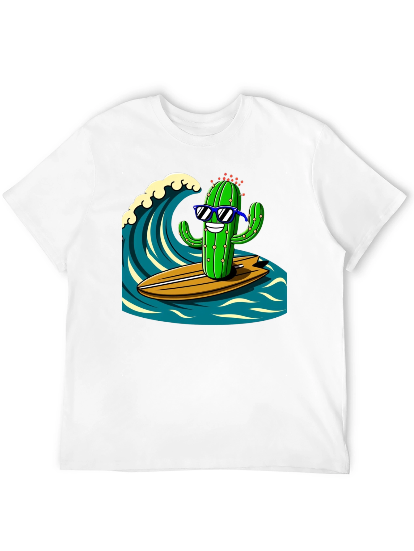 Black Surfing Cactus Graphic Tee - Mens Black T-Shirt view 12