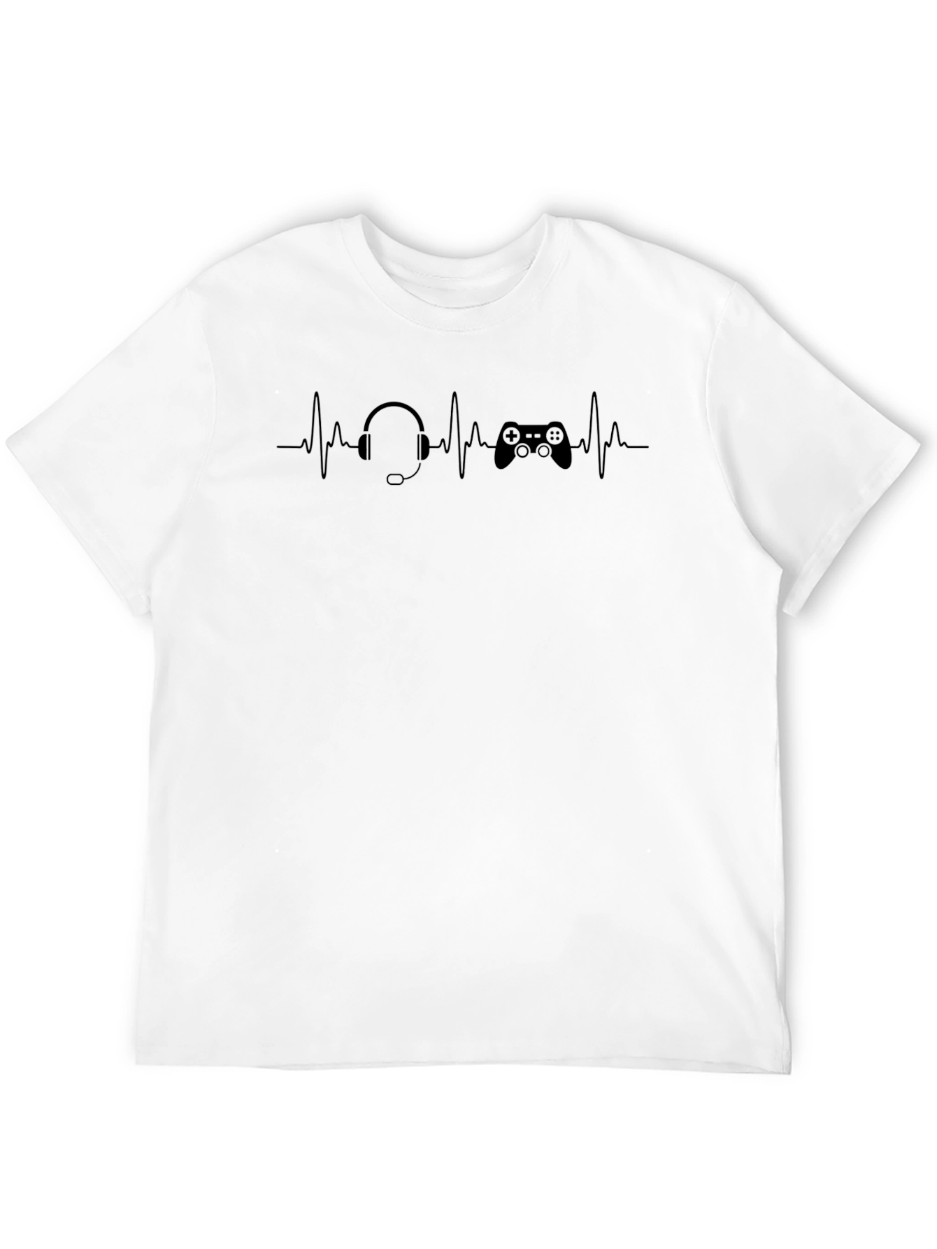 Black Gamer Heartbeat T-Shirt - Black Cotton Blend view 12