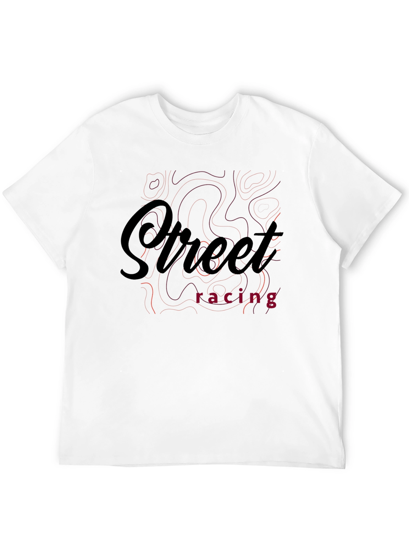 Black Street Racing Graphic Print Black T-Shirt view 12