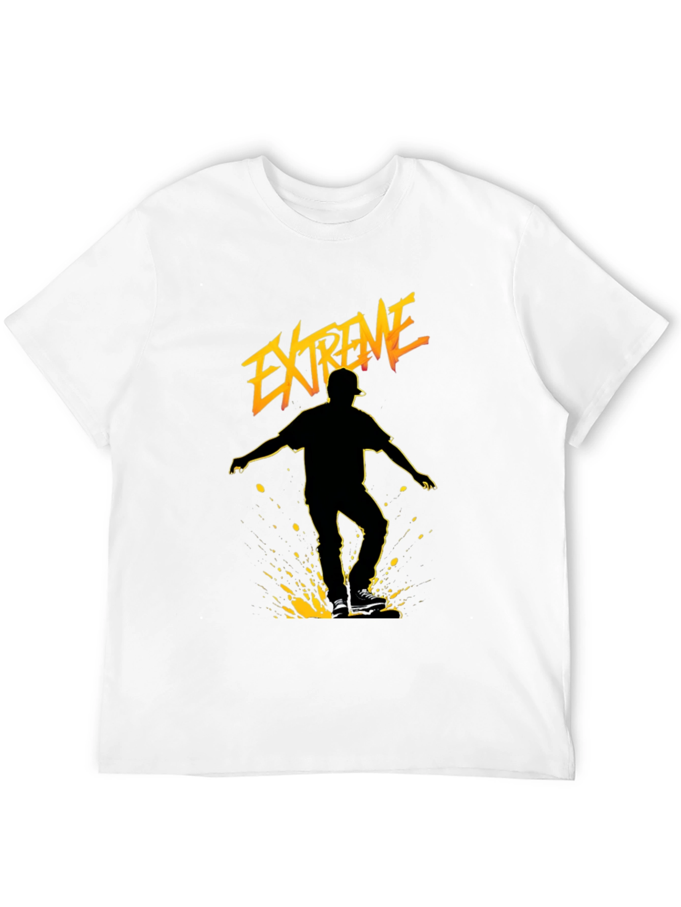 Black Extreme Skater Graphic Tee - Black Cotton Blend view 12